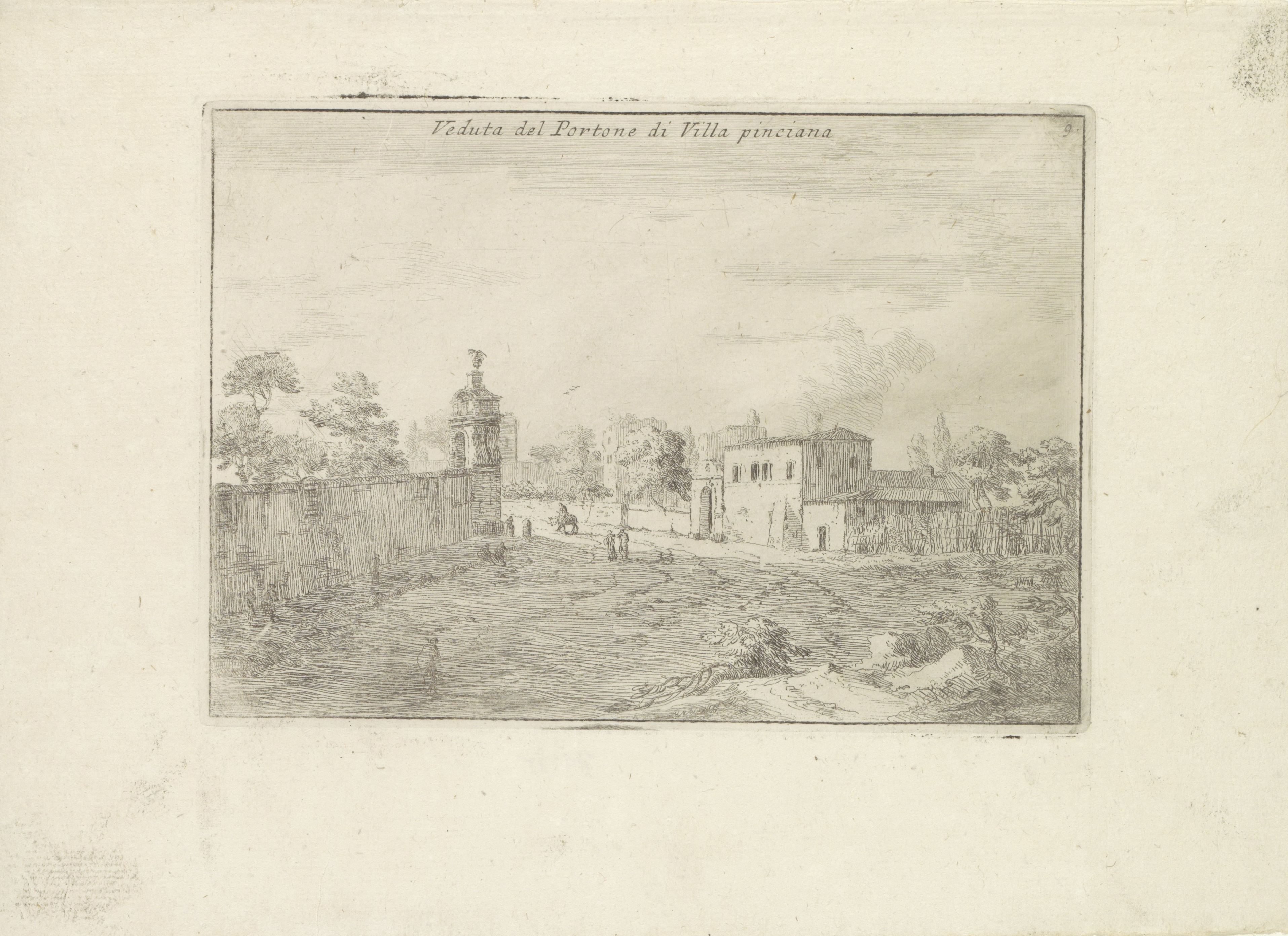 Landschap met de poort van de Villa Pinciana