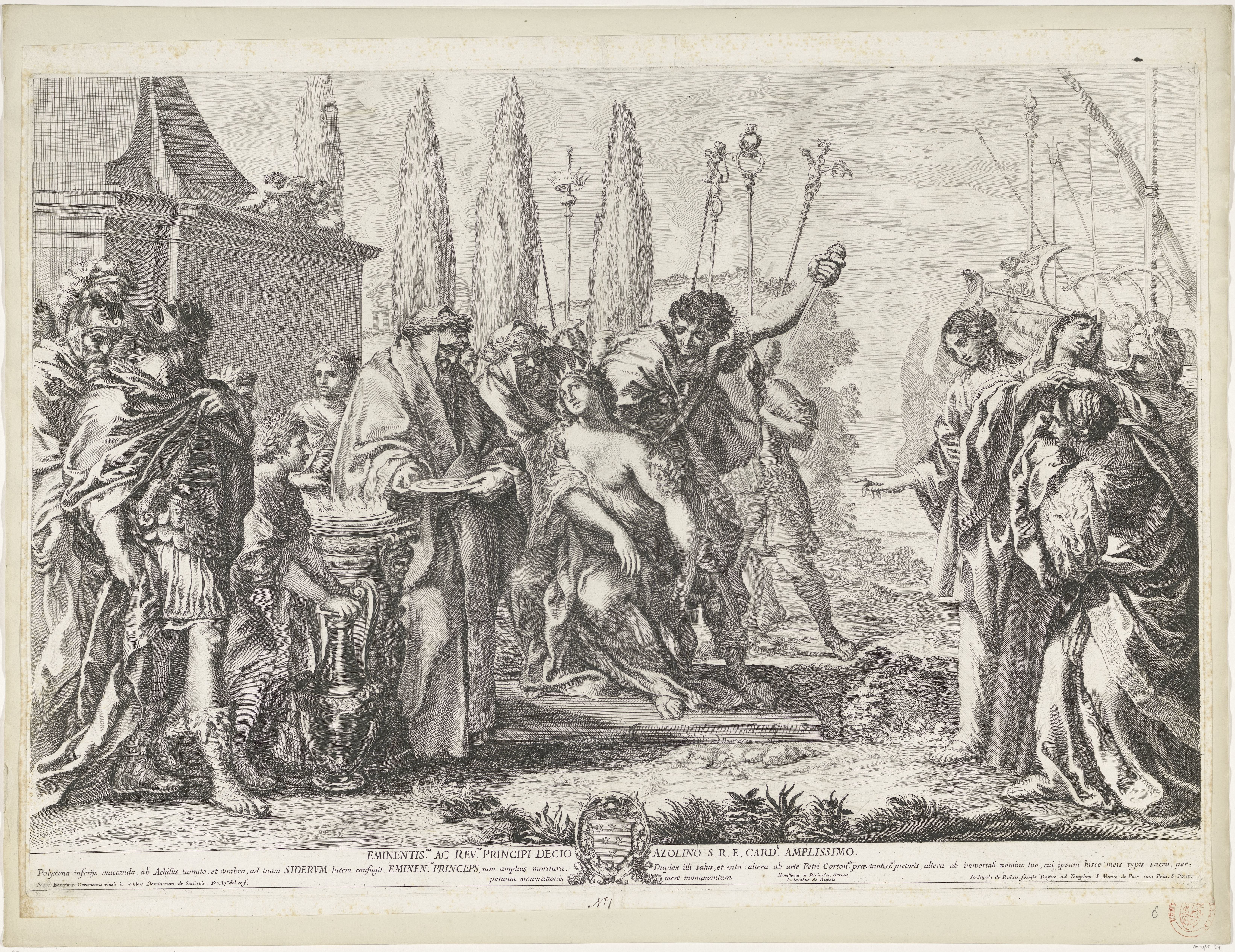 Polyxena bij het graf van Achilles geofferd