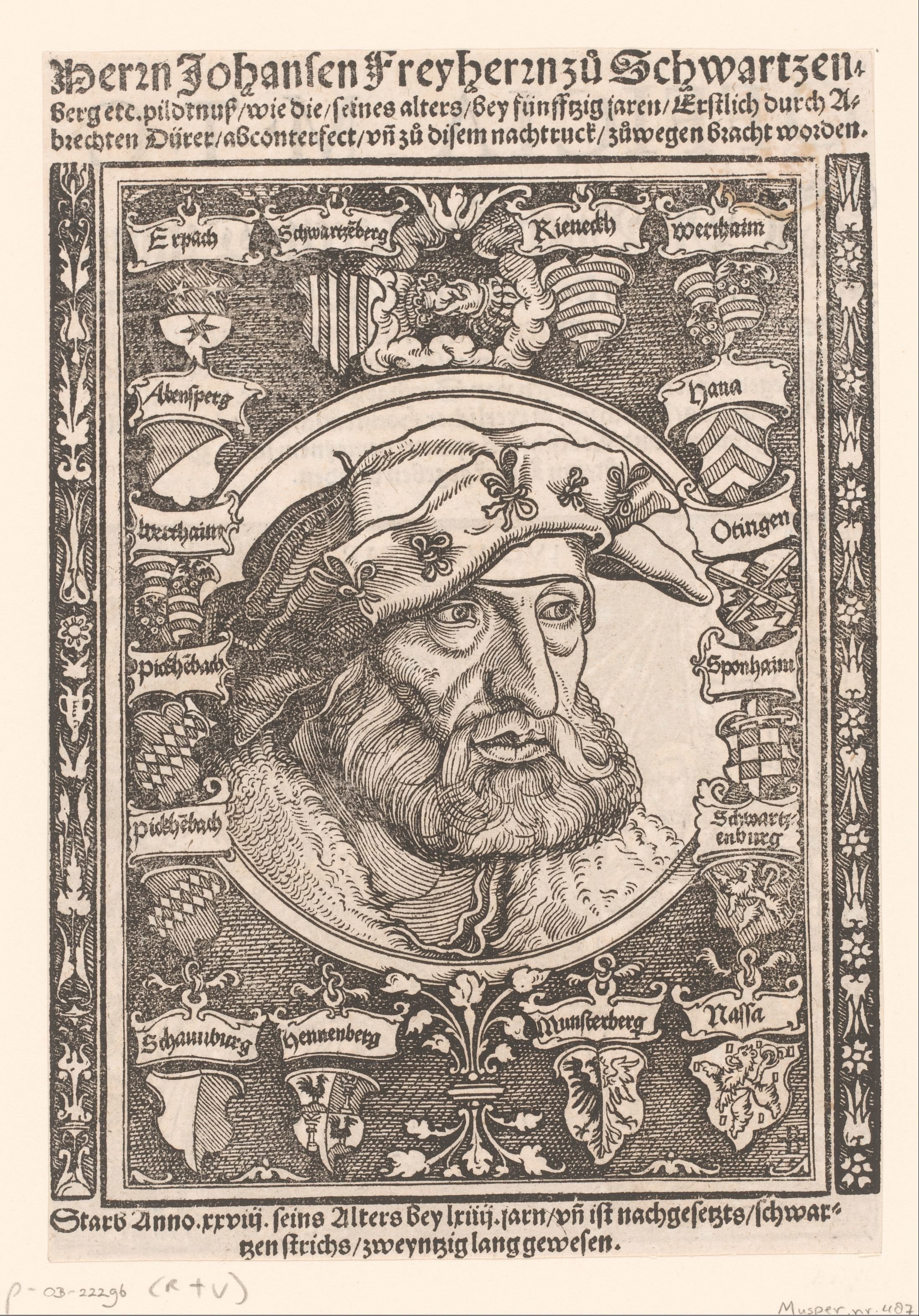 Portret van Johann von Schwarzenberg