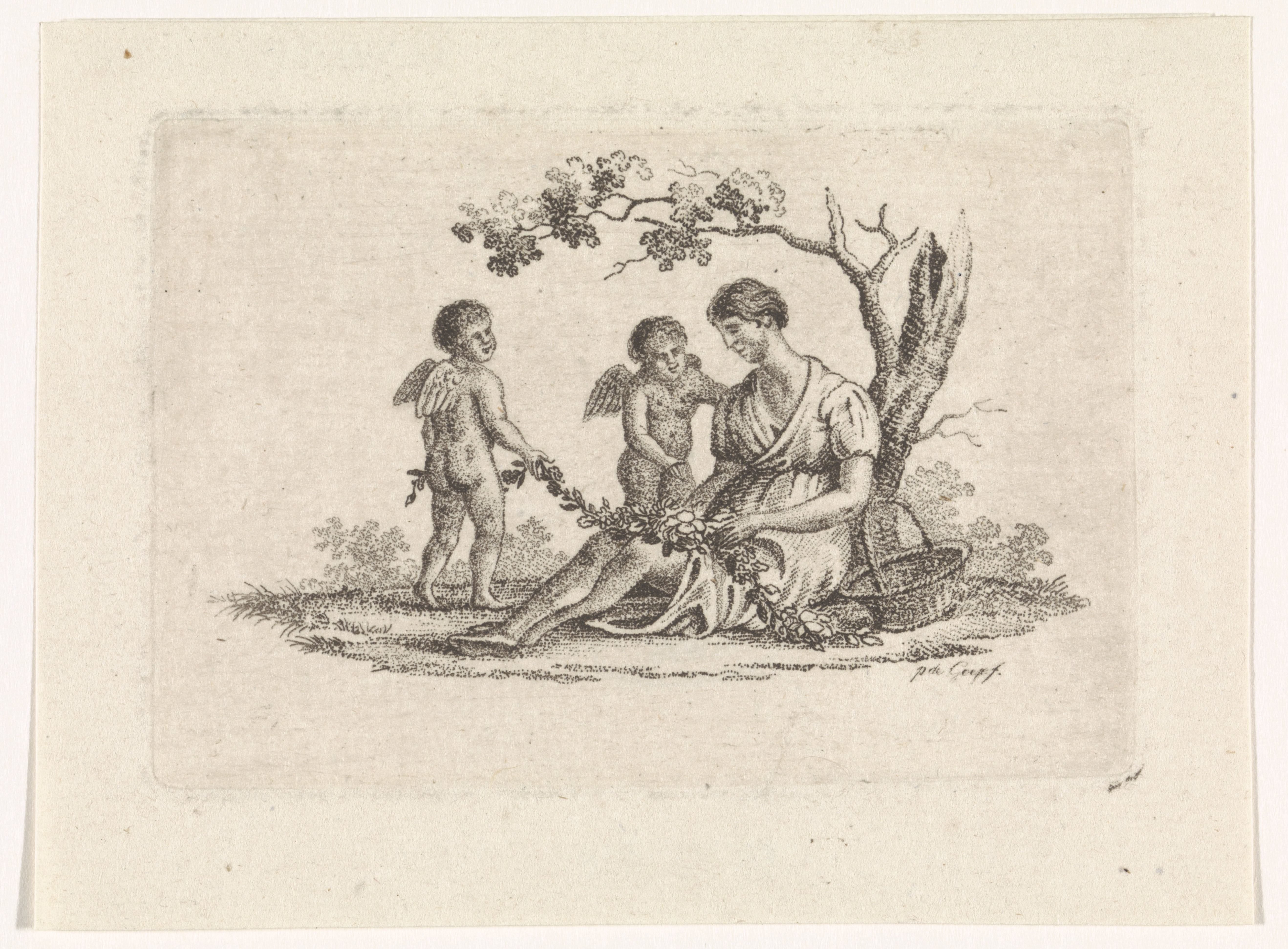 Vrouw en twee putti
