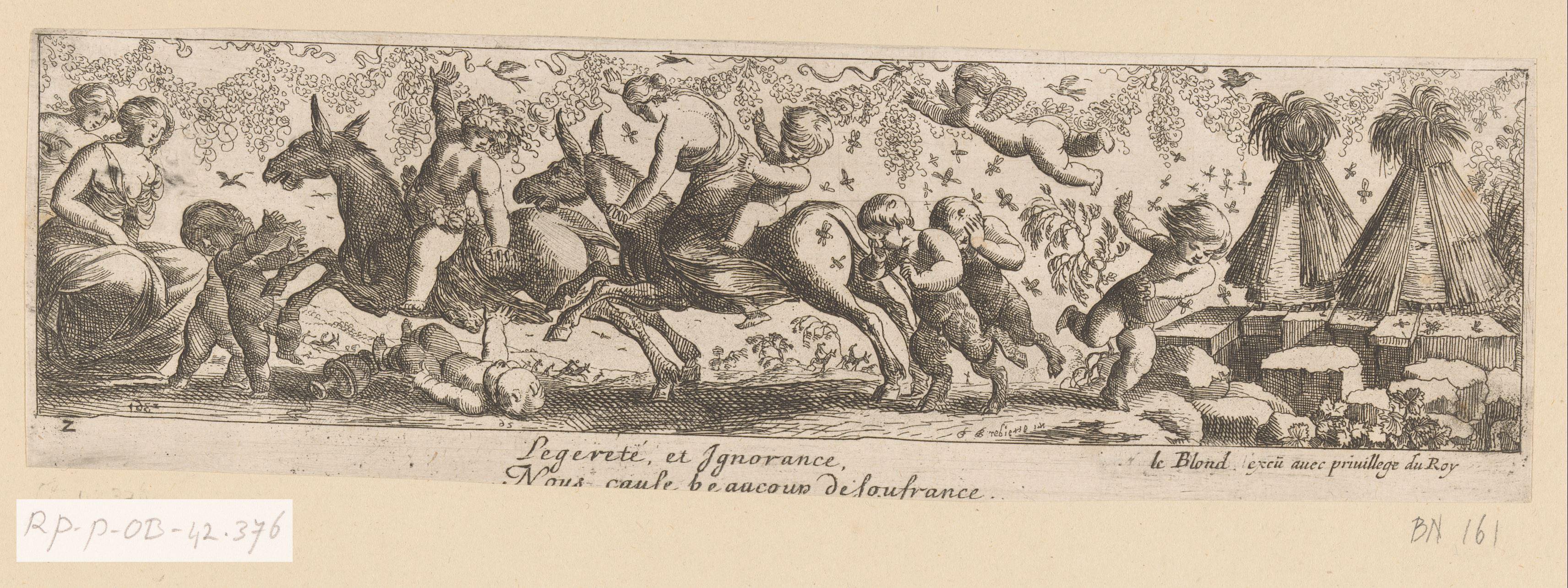 Gevolg van Silenus aangevallen door bijen
