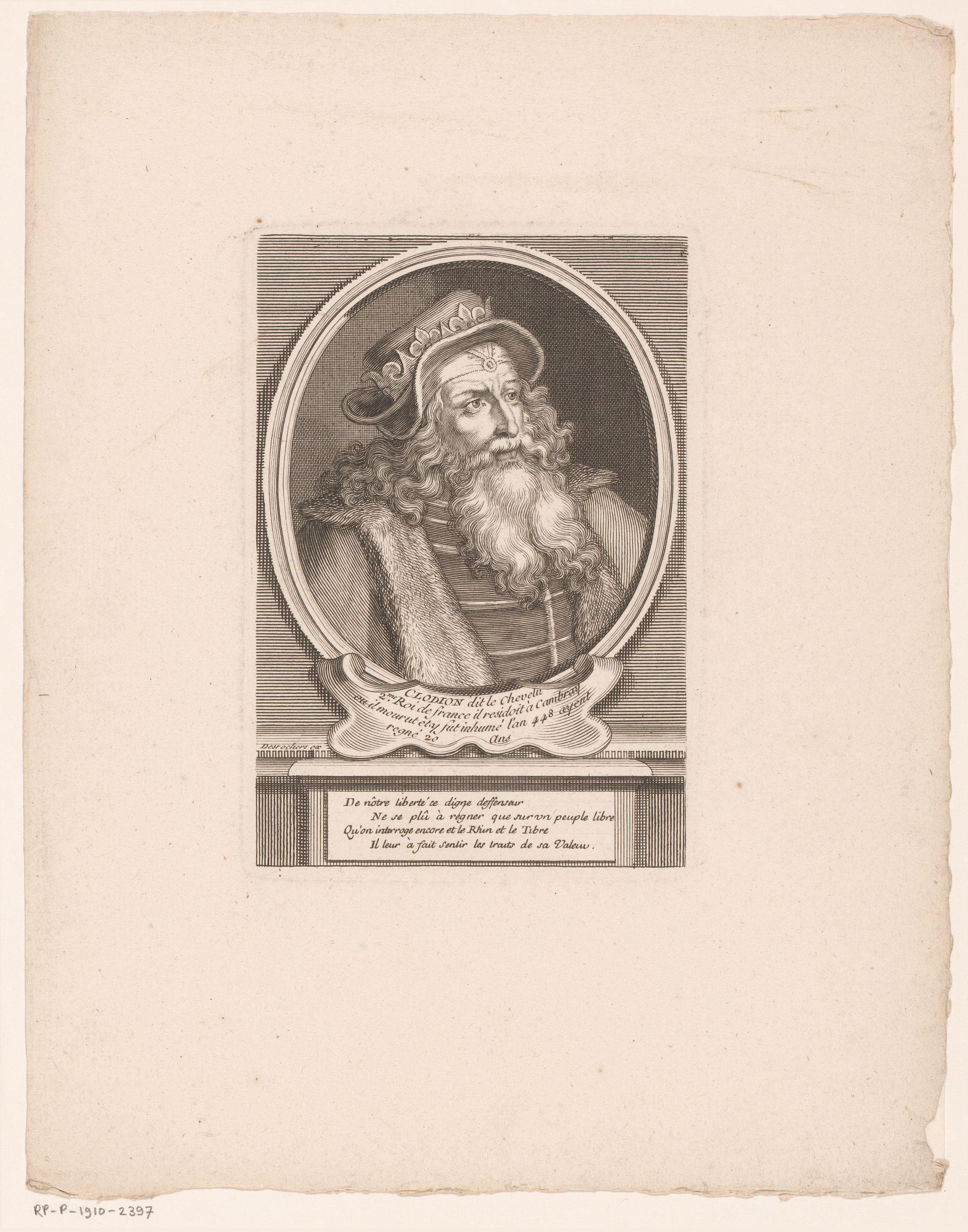 Portret van Chlodio, koning der Franken