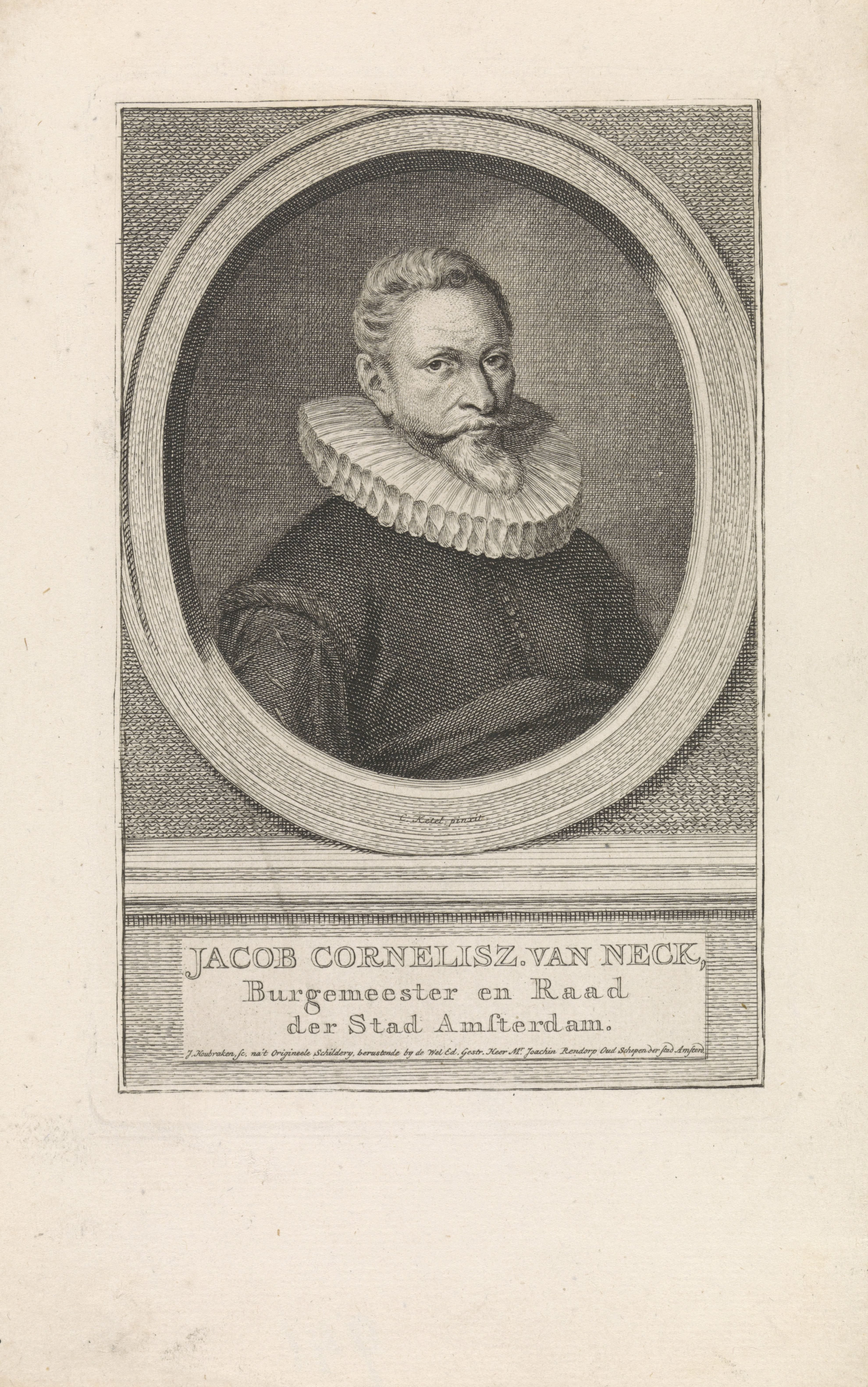 Portret van Jacob Cornelisz Banjaert, genaamd Van Neck