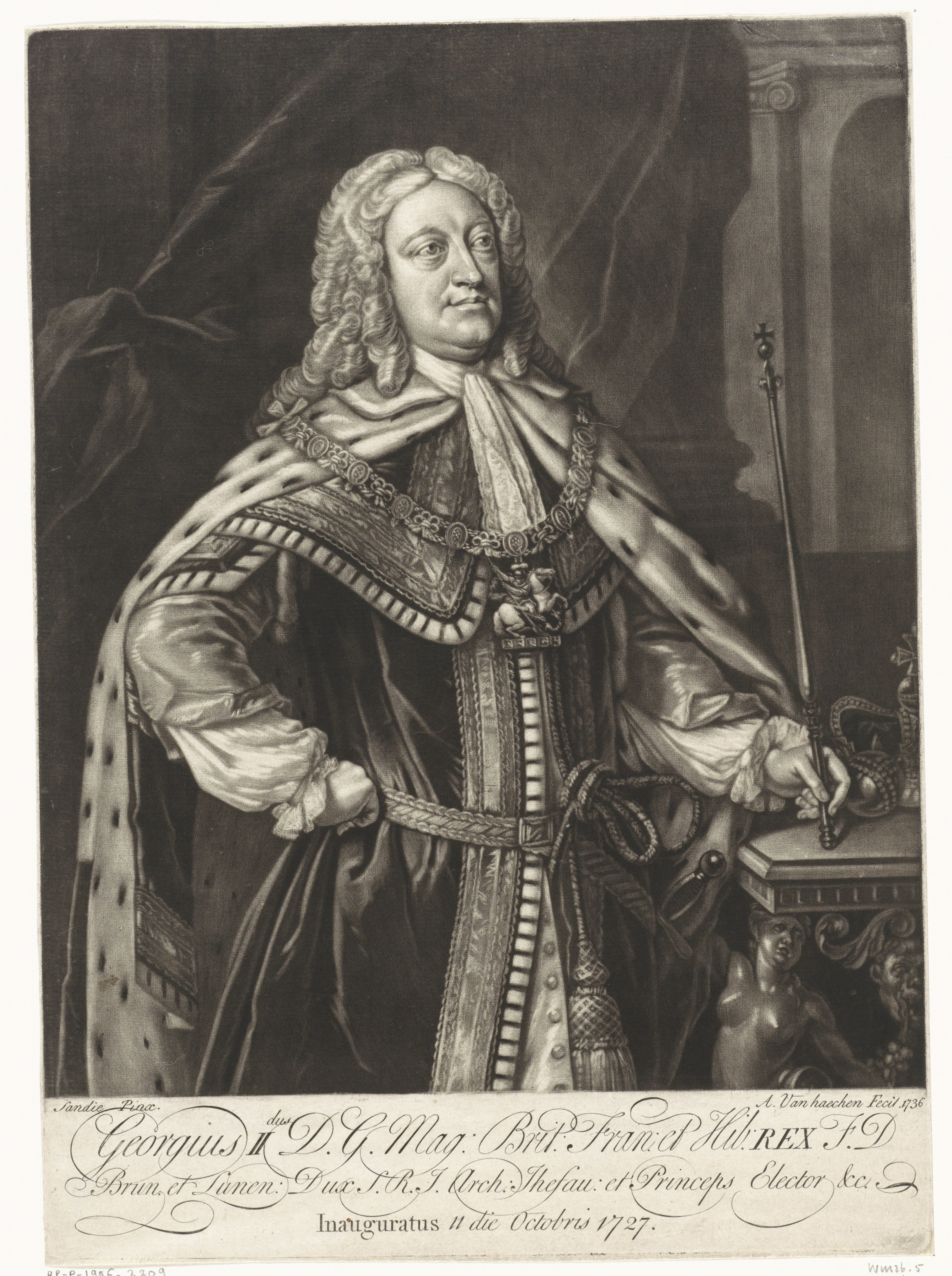 Portret van George II Augustus van Groot-Brittannië