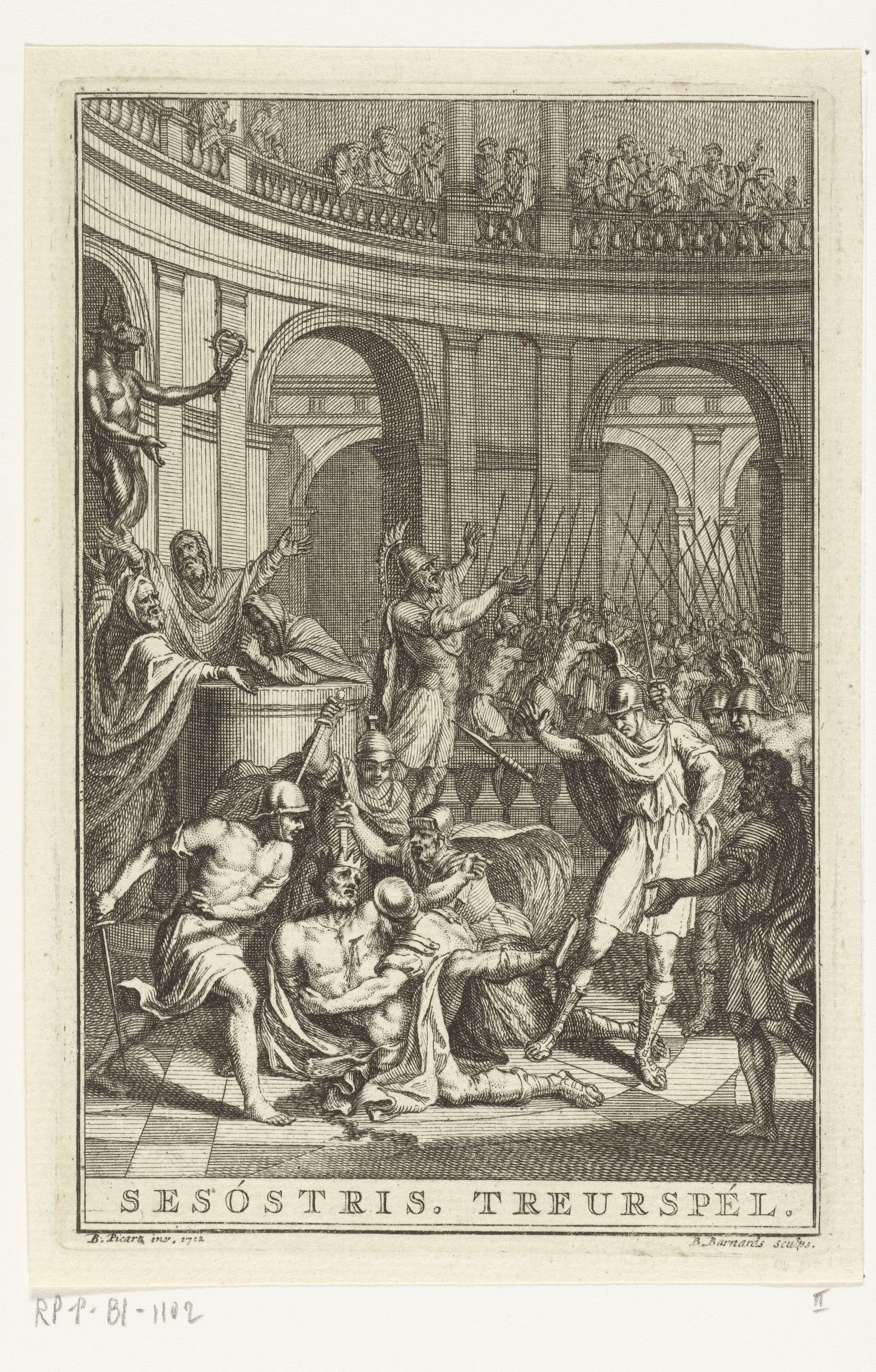Titelpagina voor "Sesostris, koning van Egipte, treurspel"