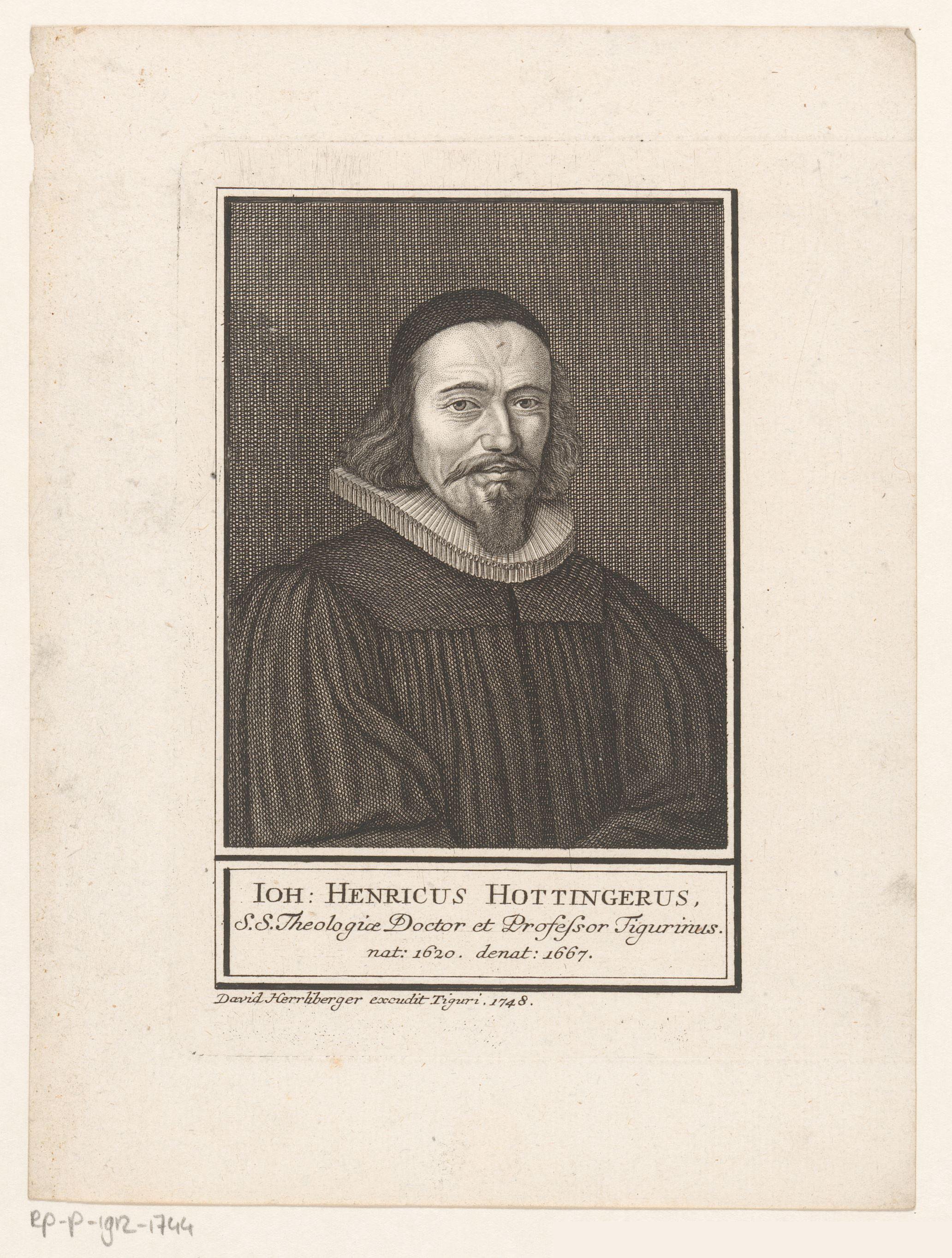 Portret van Johann Heinrich Hottinger