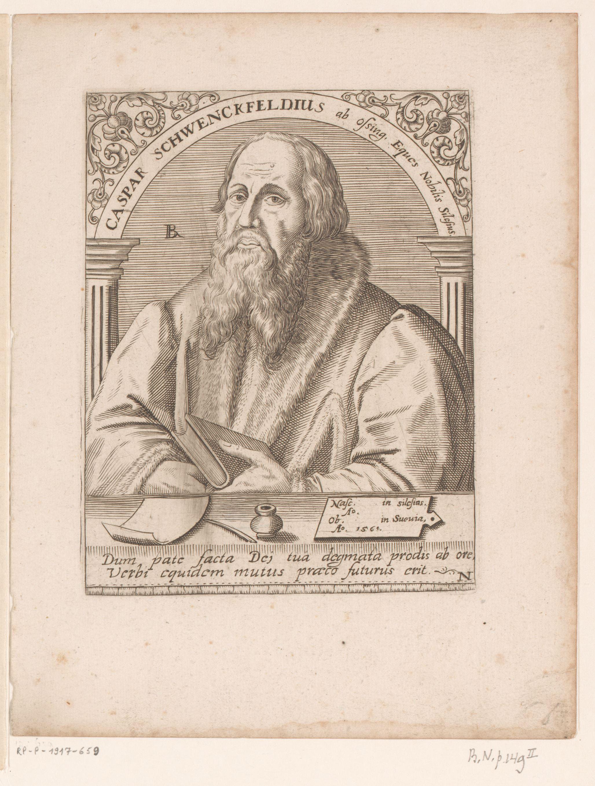 Portret van Caspar Schwenckfeld