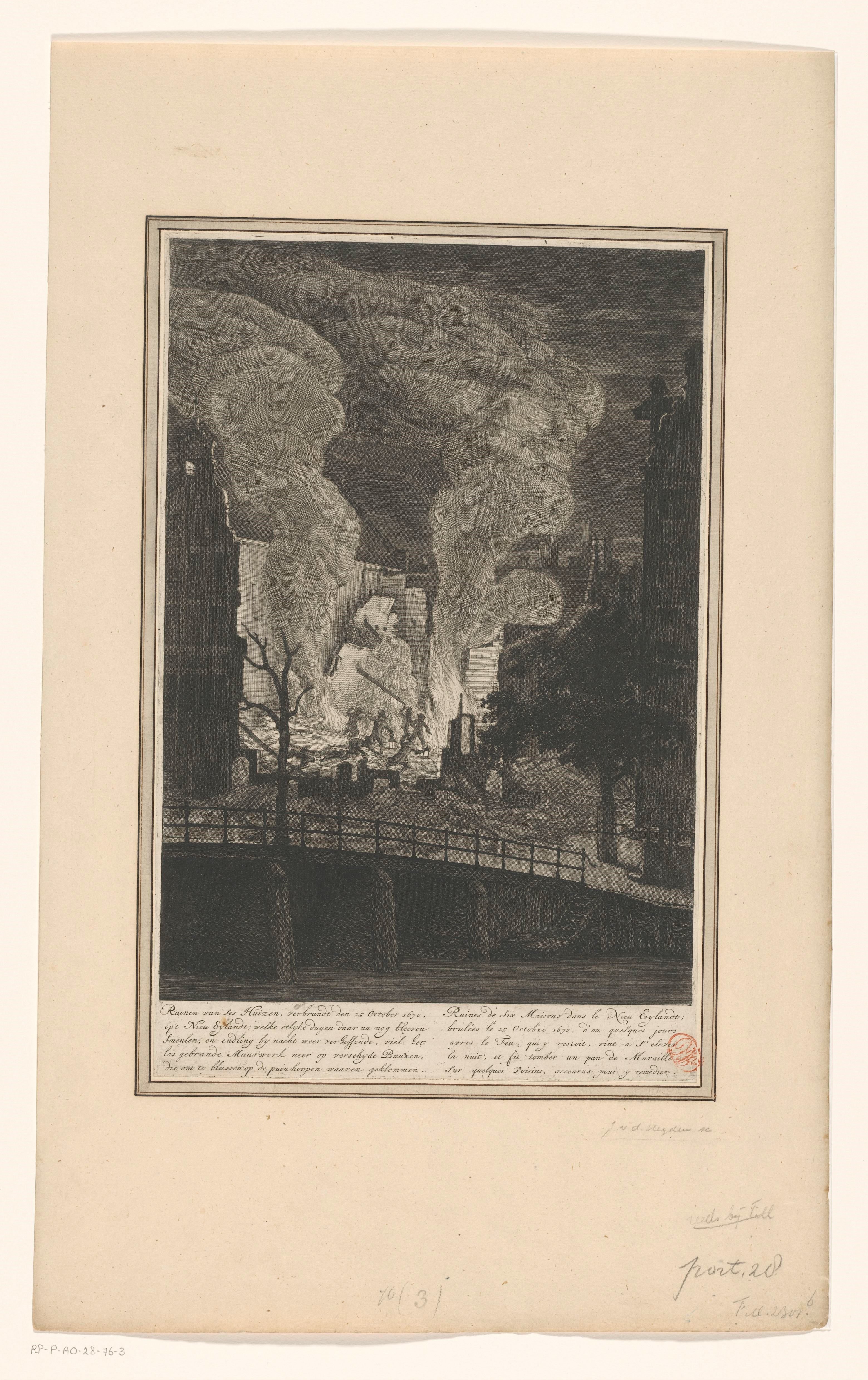 Brand op het Waalseiland te Amsterdam, 1670