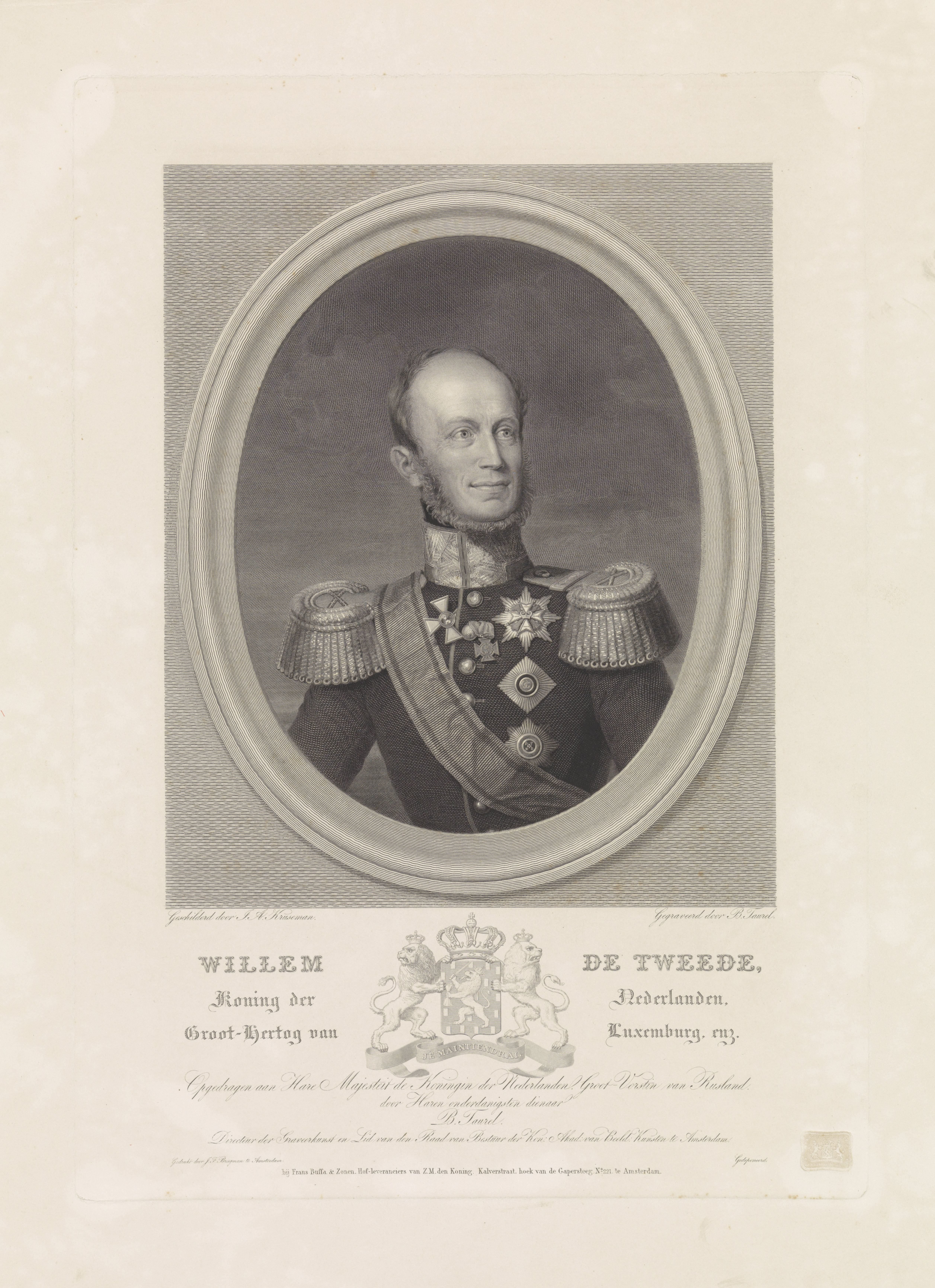 Portret van Willem II, koning der Nederlanden