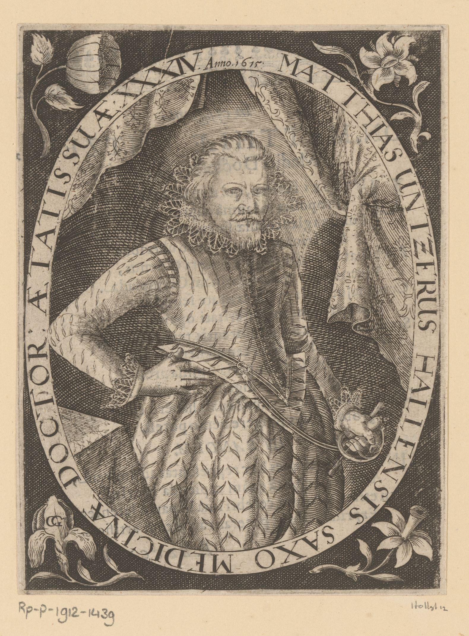 Portret van Matthias Untzer op 34-jarige leeftijd