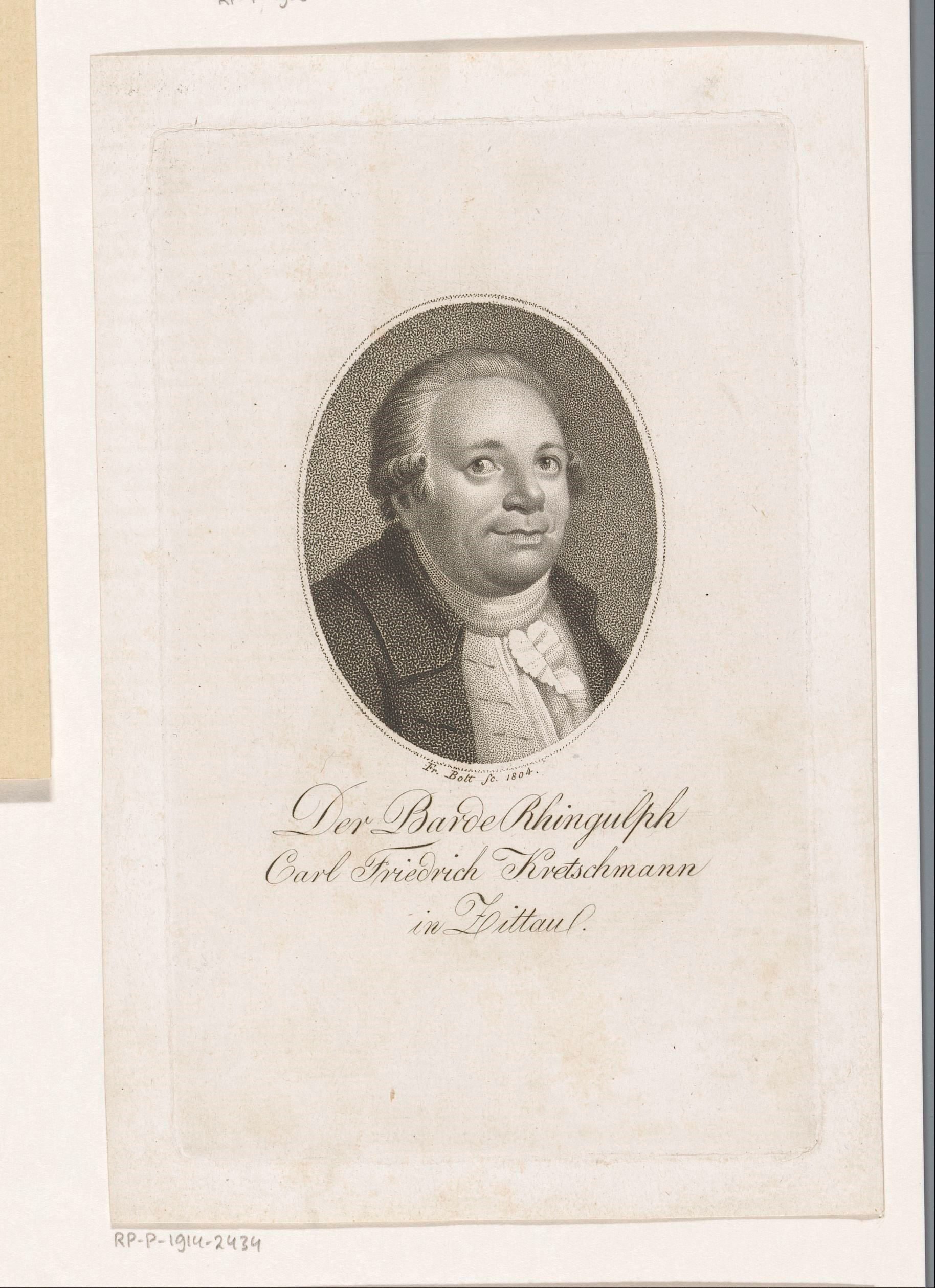 Portret van Carl Friedrich Kretschmann