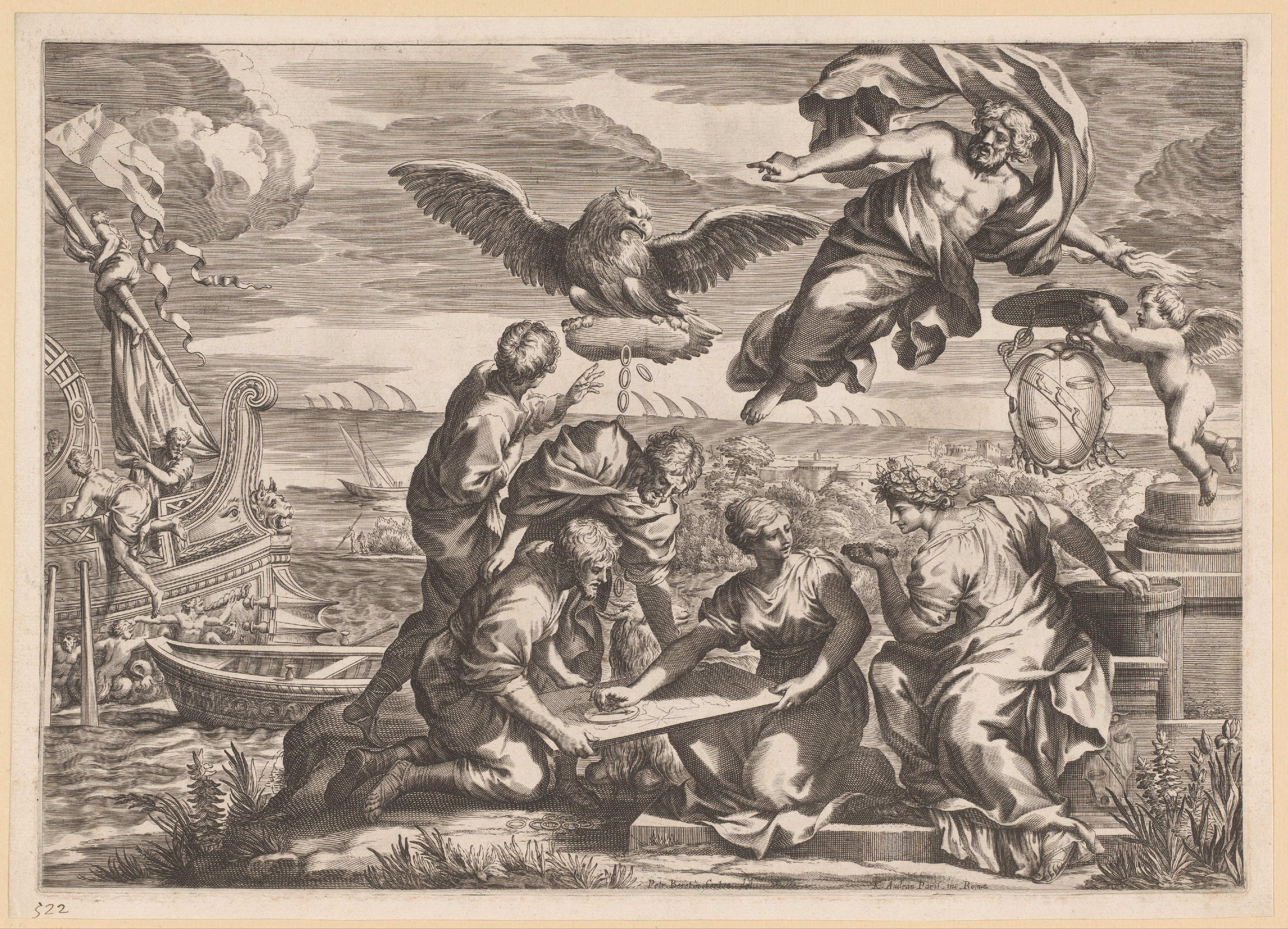 Allegorie op de buitenlandse heerschappij met Geografia en Jupiter