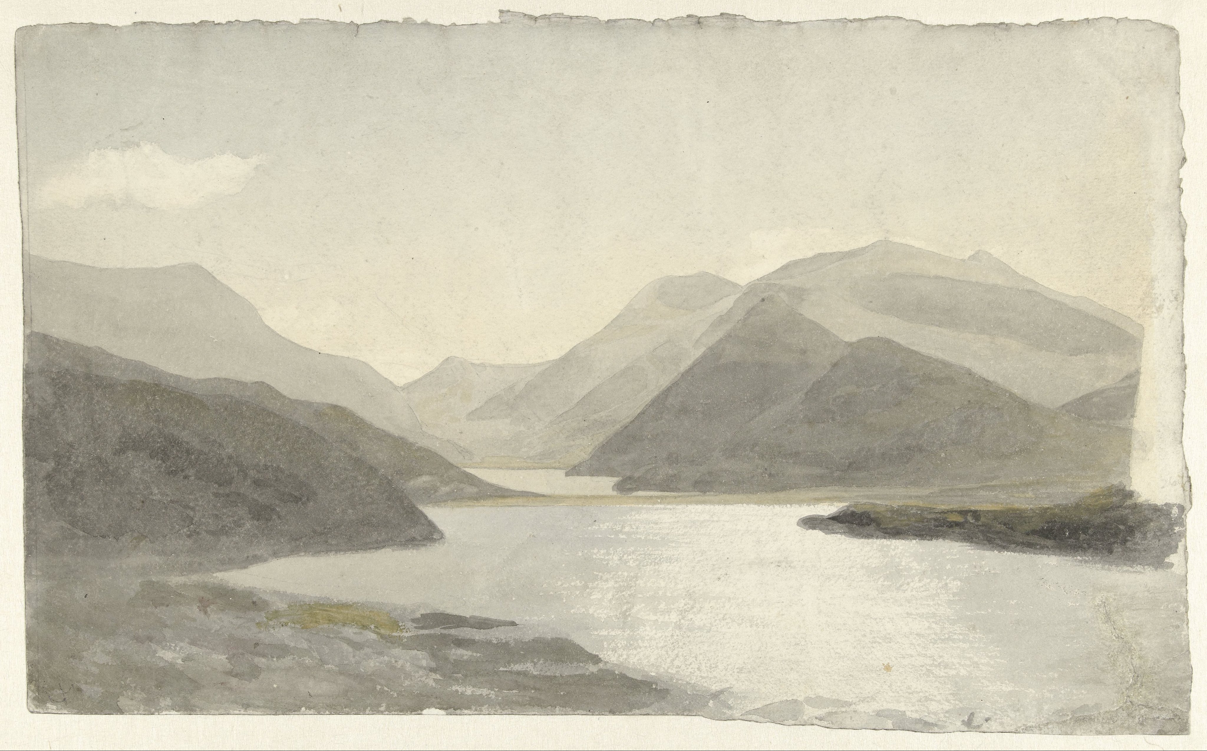Sunlight over a Lake near Snowdon, Llanberis, North Wales