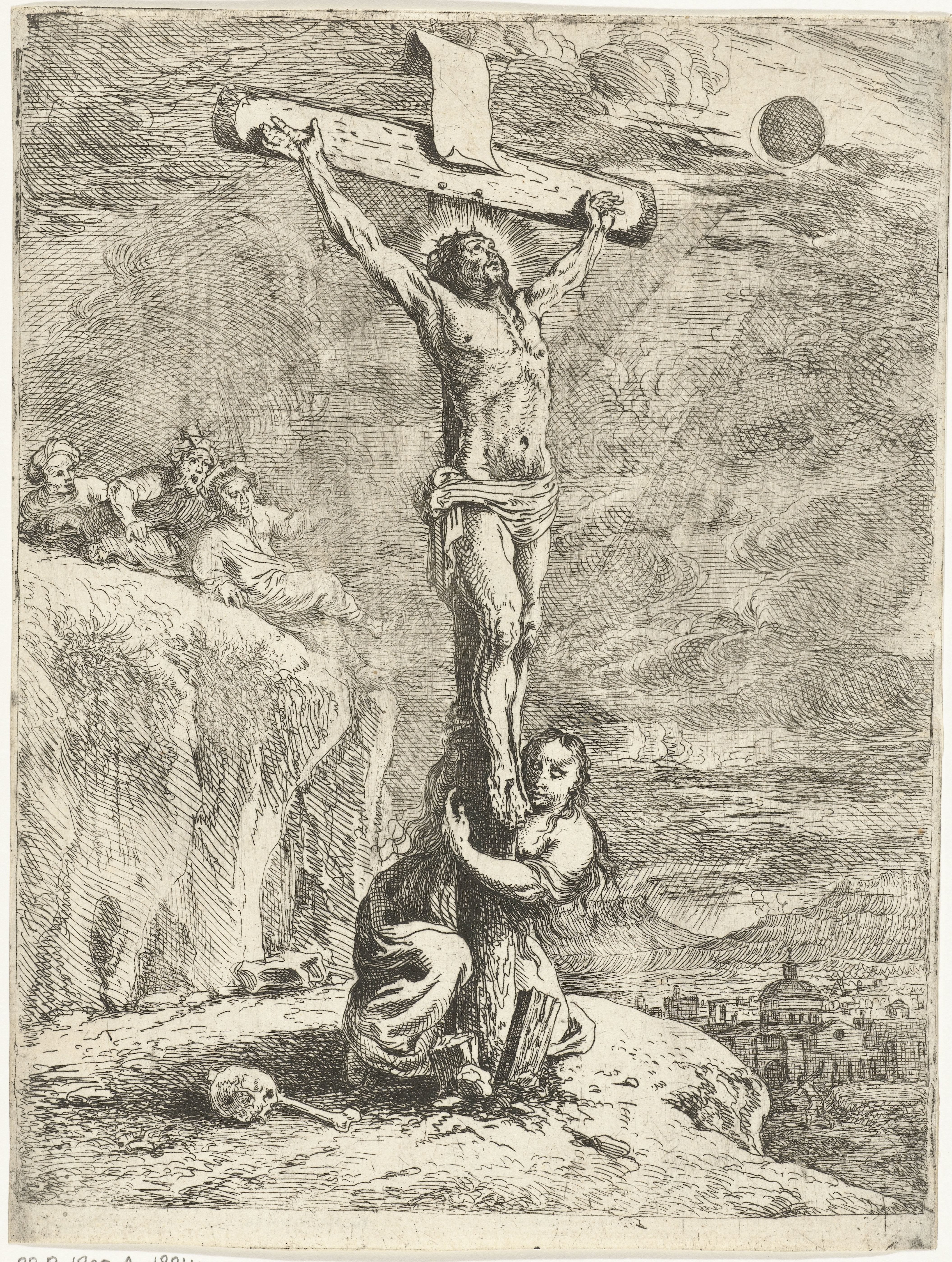 Christus aan het kruis, Maria Magdalena omhelst het kruis
