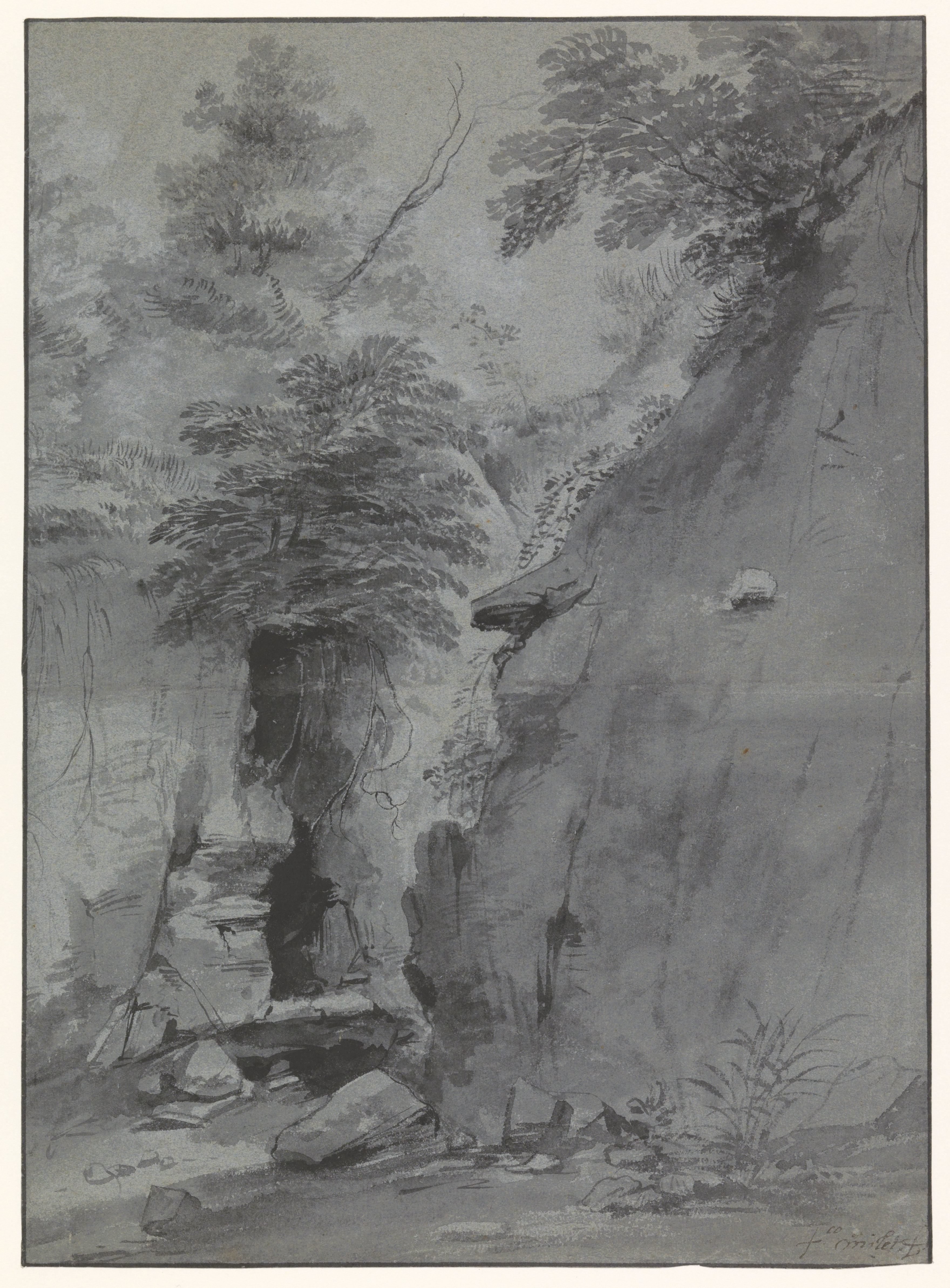Kloof tussen rotswanden