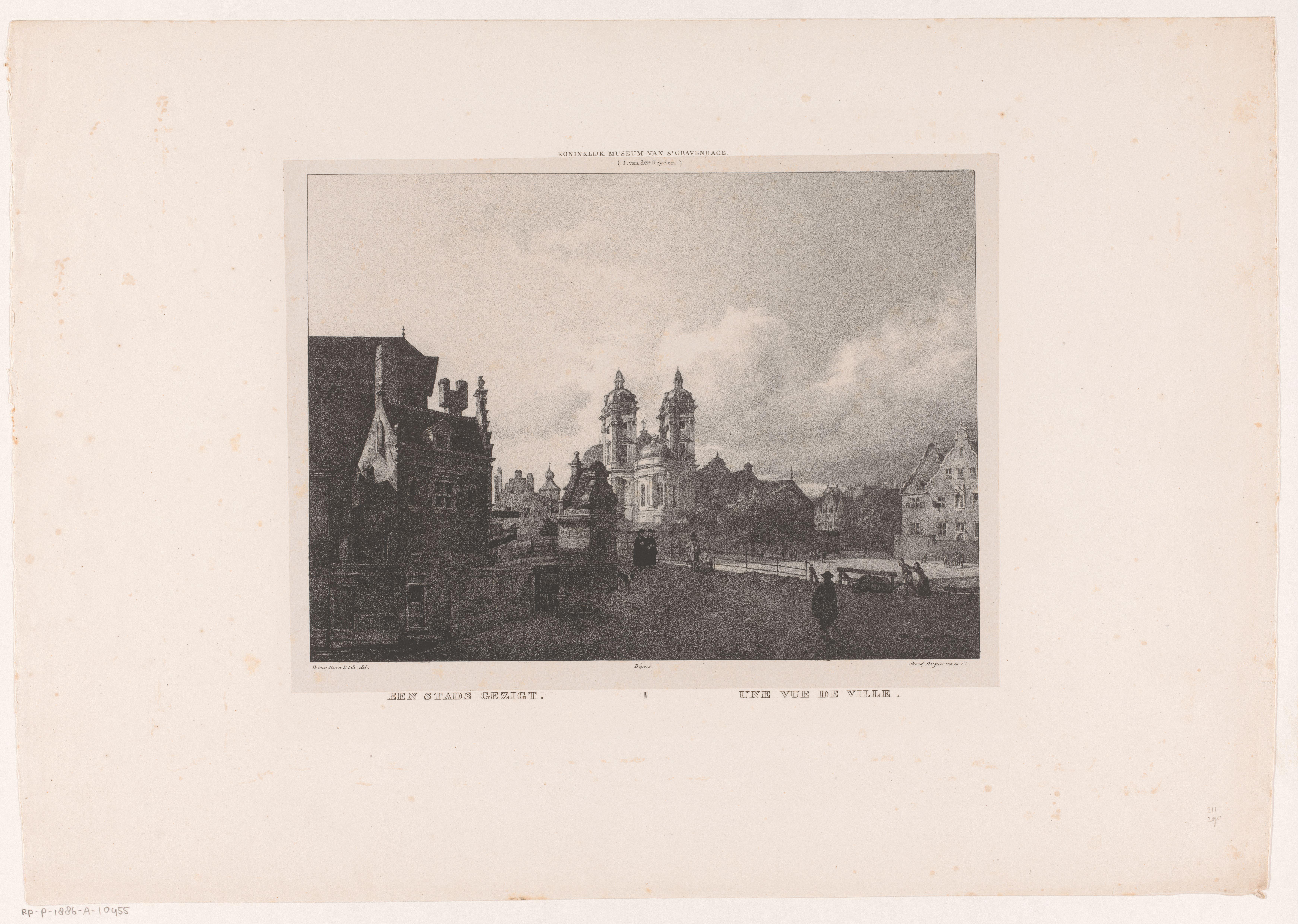 Stadsgezicht met de St. Andreaskerk in Düsseldorf