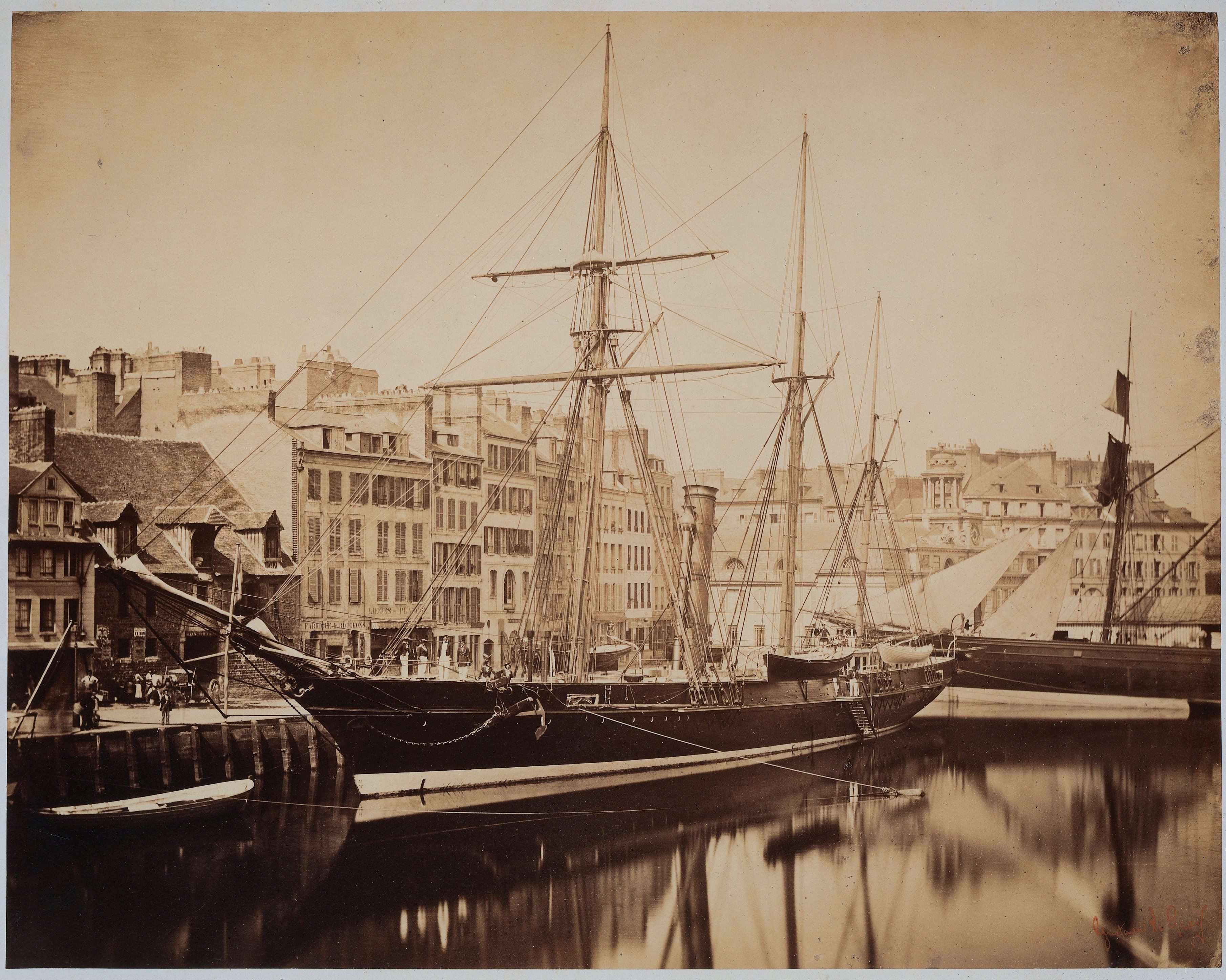 Het keizerlijke jacht 'La Reine Hortense' in de haven van Le Havre, Frankrijk