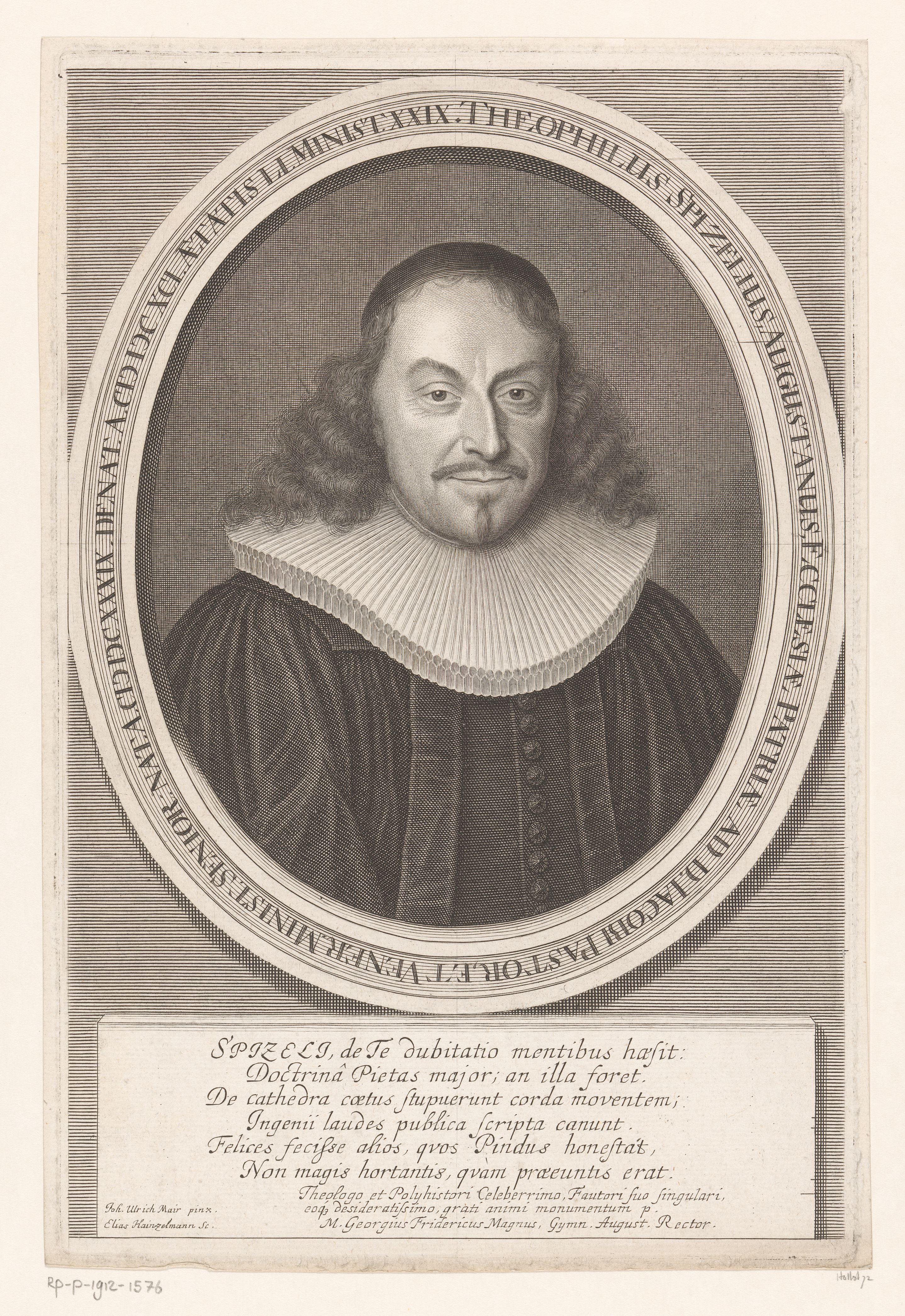 Portret van Gottlieb Spitzel op 51-jarige leeftijd