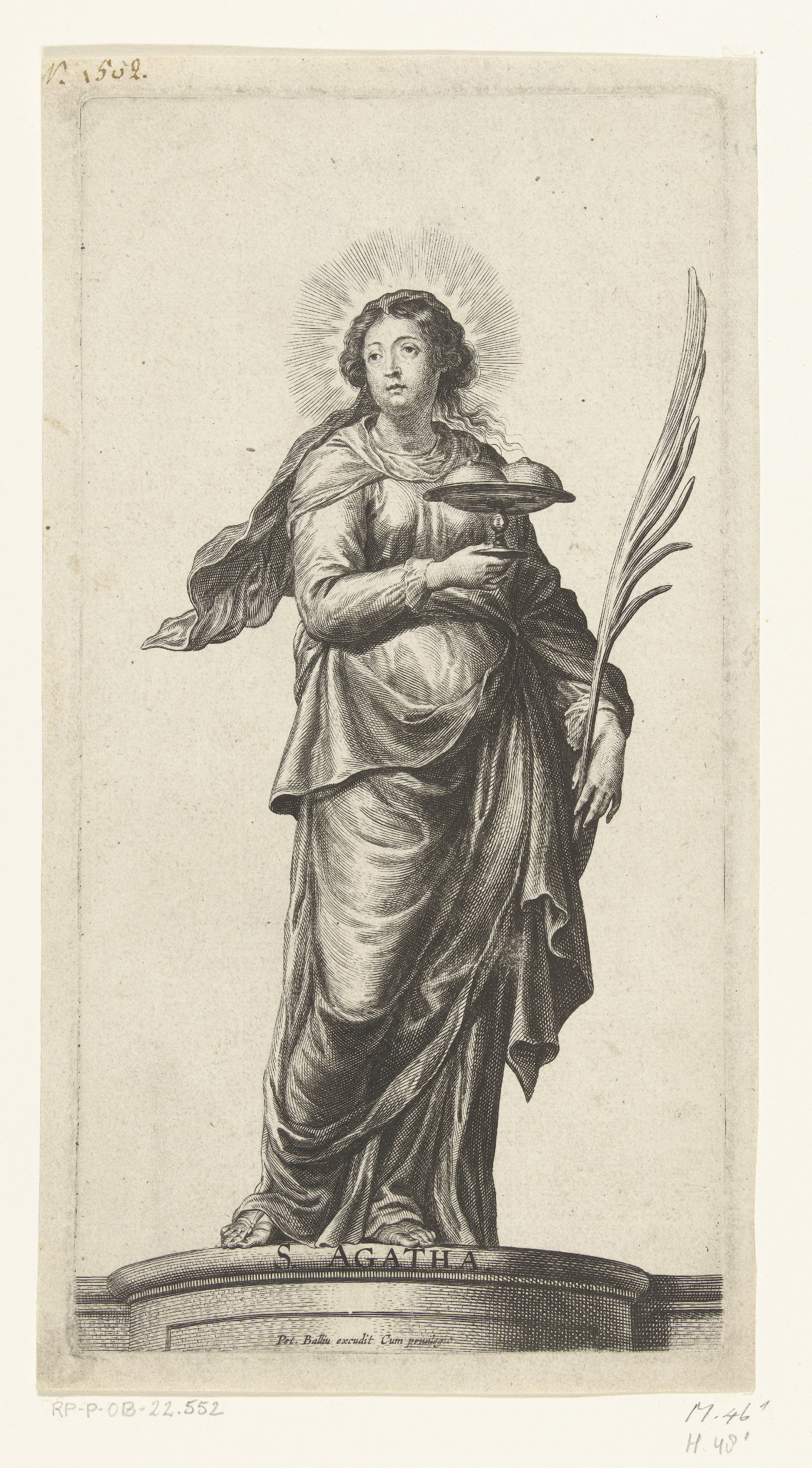 Heilige Agatha met schaal met afgesneden borsten