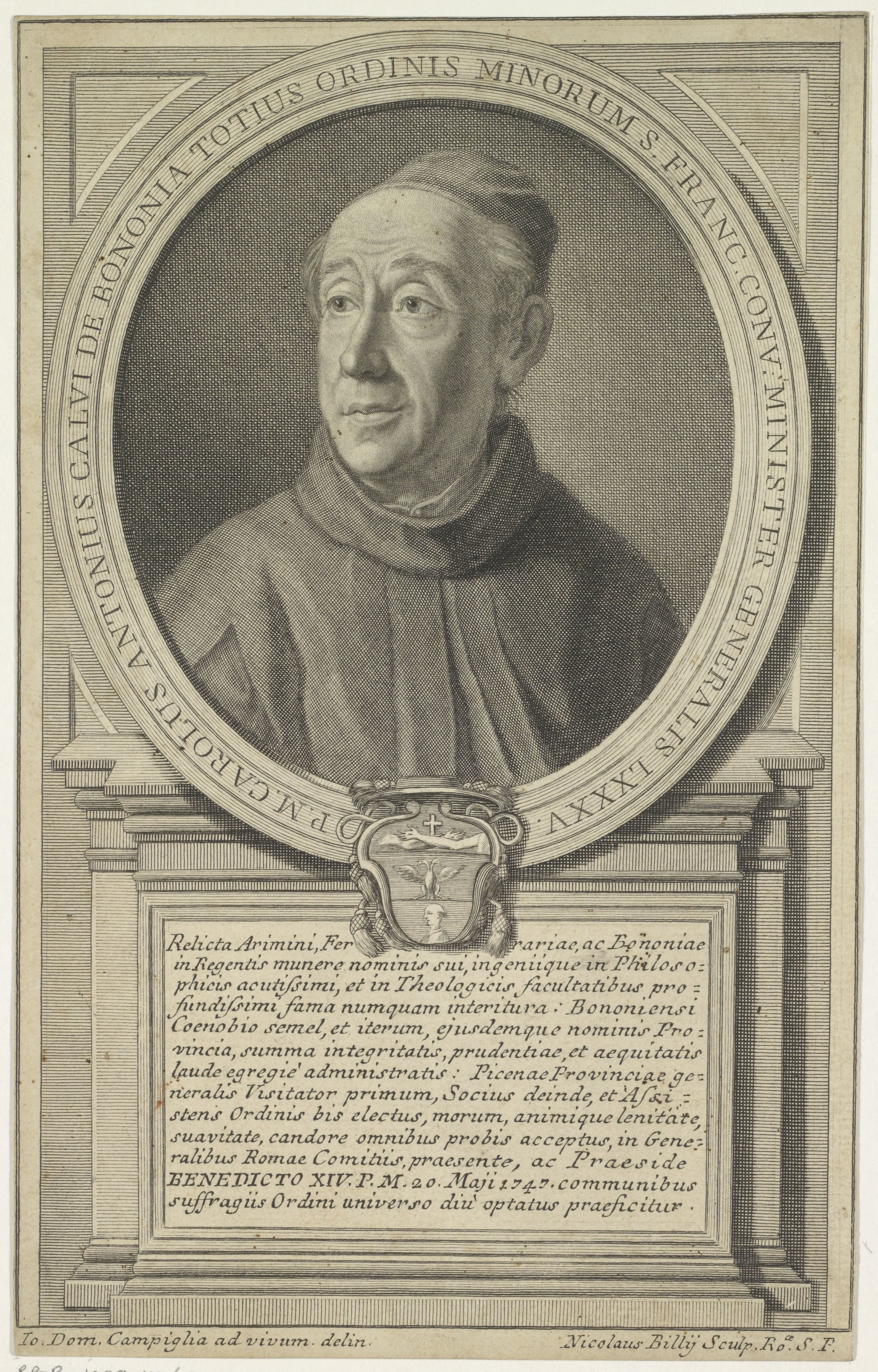Portret van Carolus Antonius Calvi de Bononia