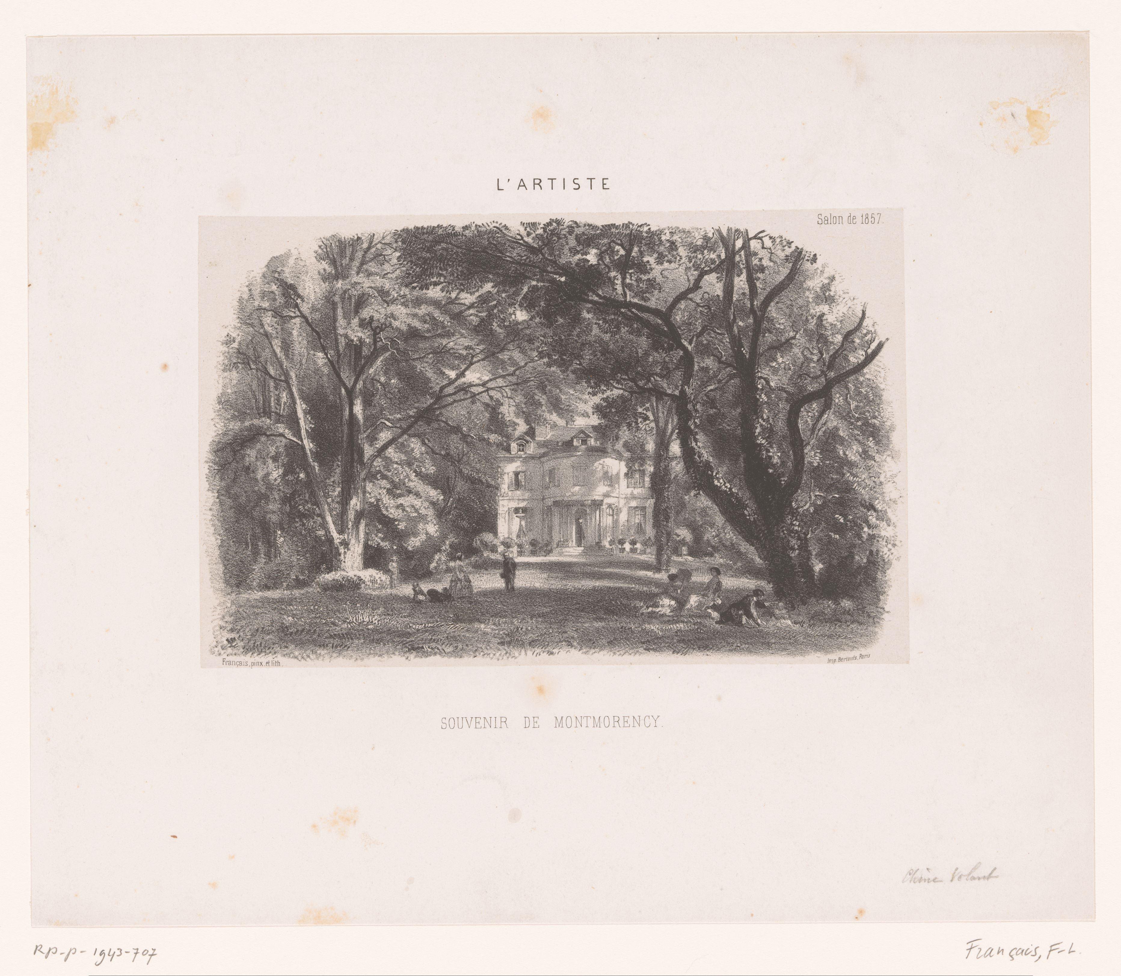 Zicht op het kasteel van Montmorency tussen de bomen