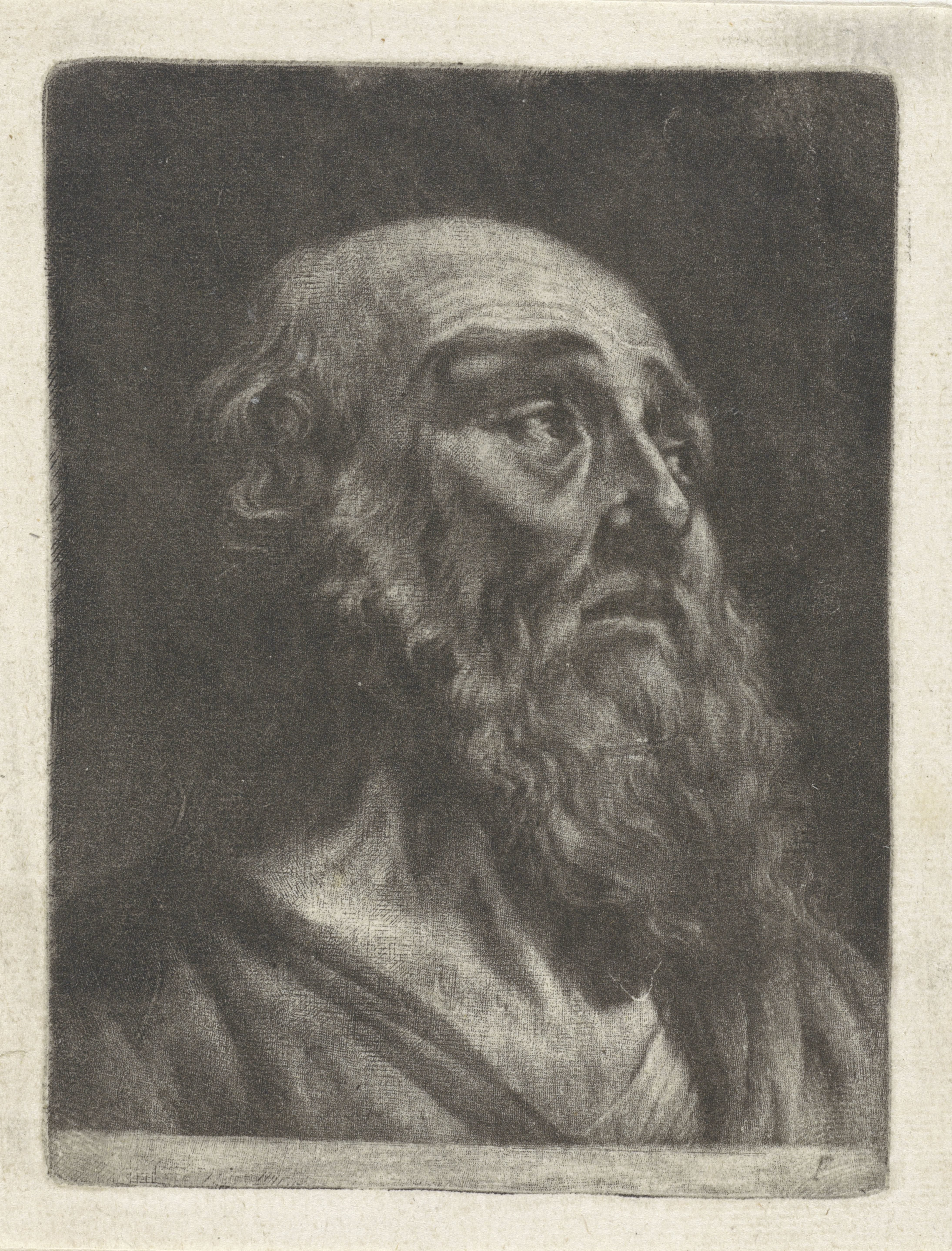 Buste van een oude man met een baard