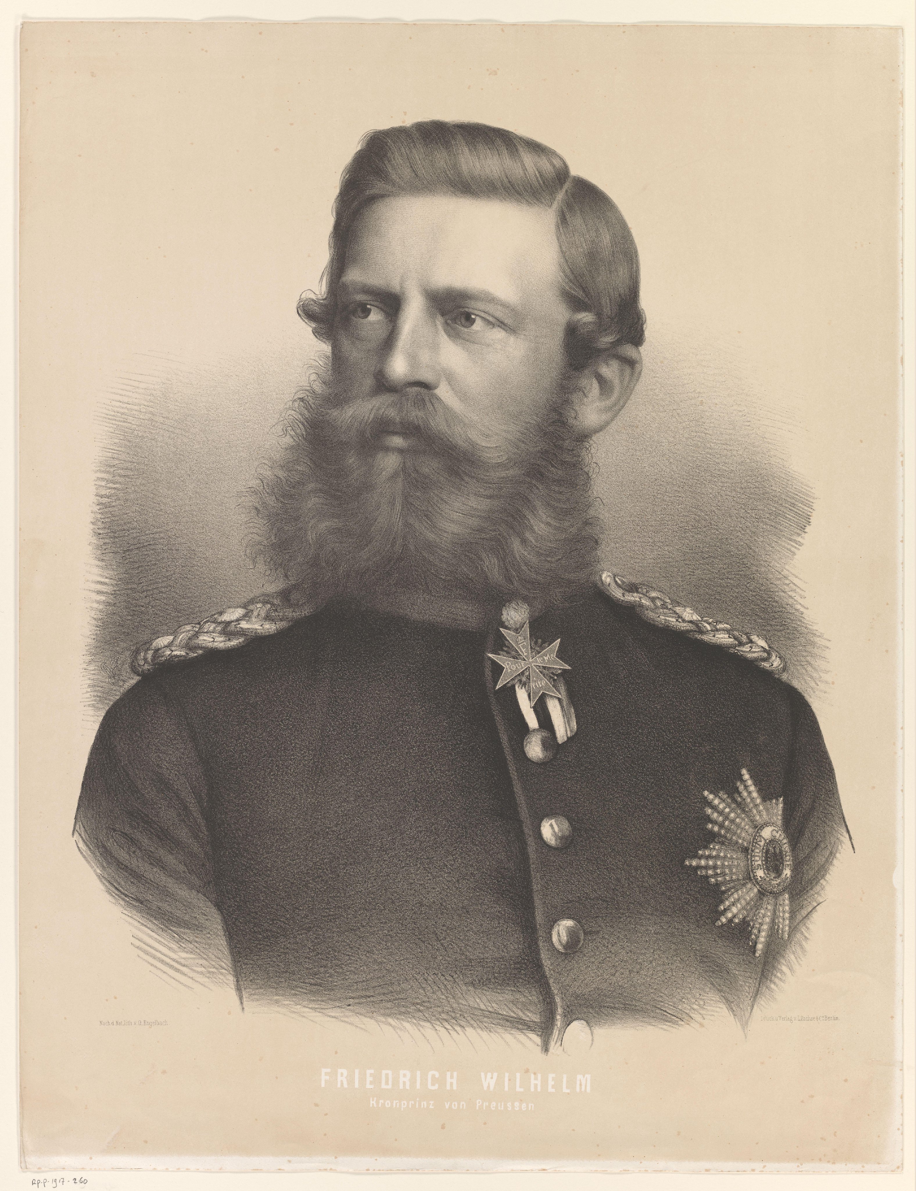 Portret van kroonprins Frederik van Pruisen, de latere Frederik III, koning van Pruisen en Duits keizer