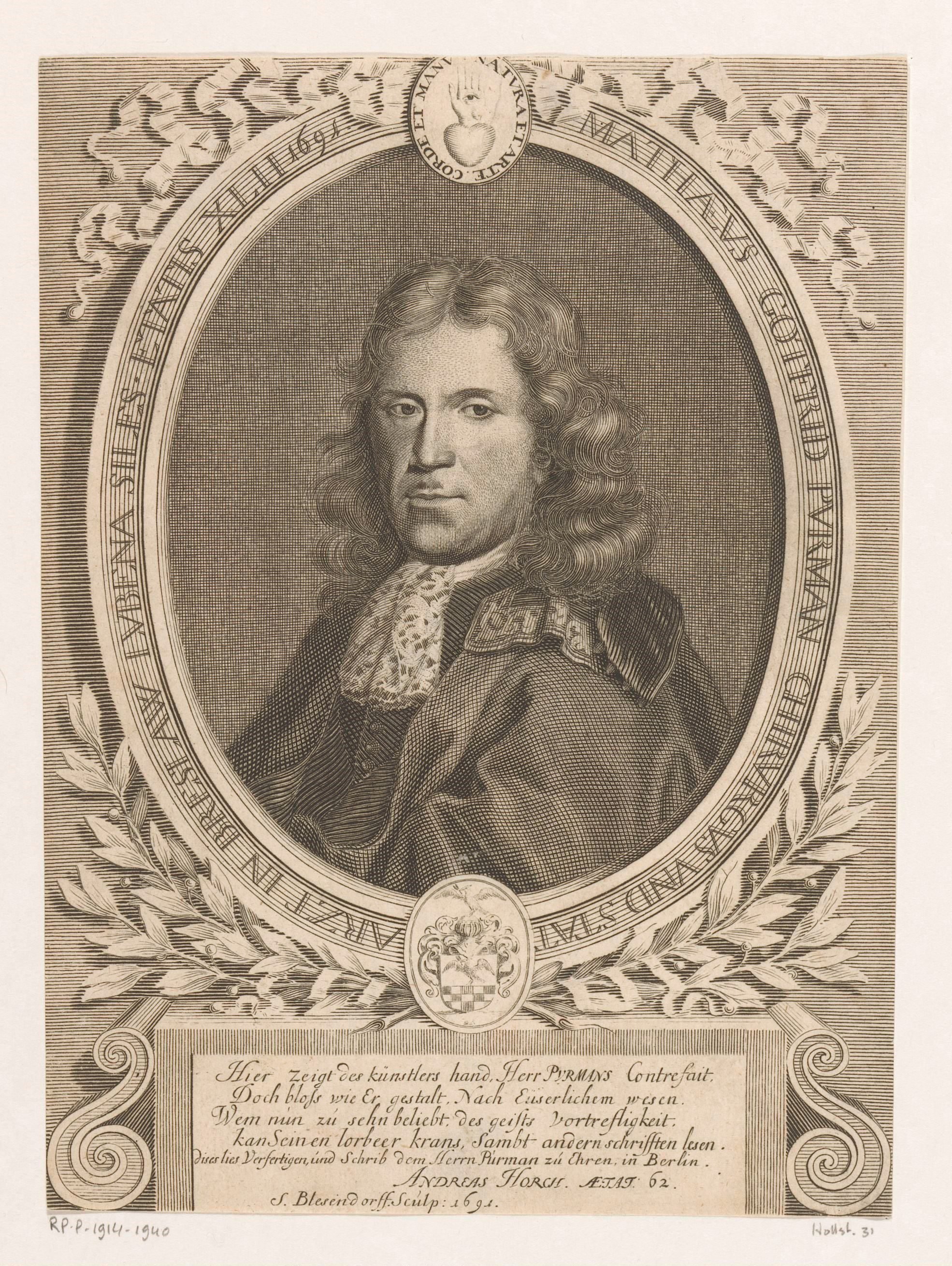 Portret van Matthias Gottfried Purmann