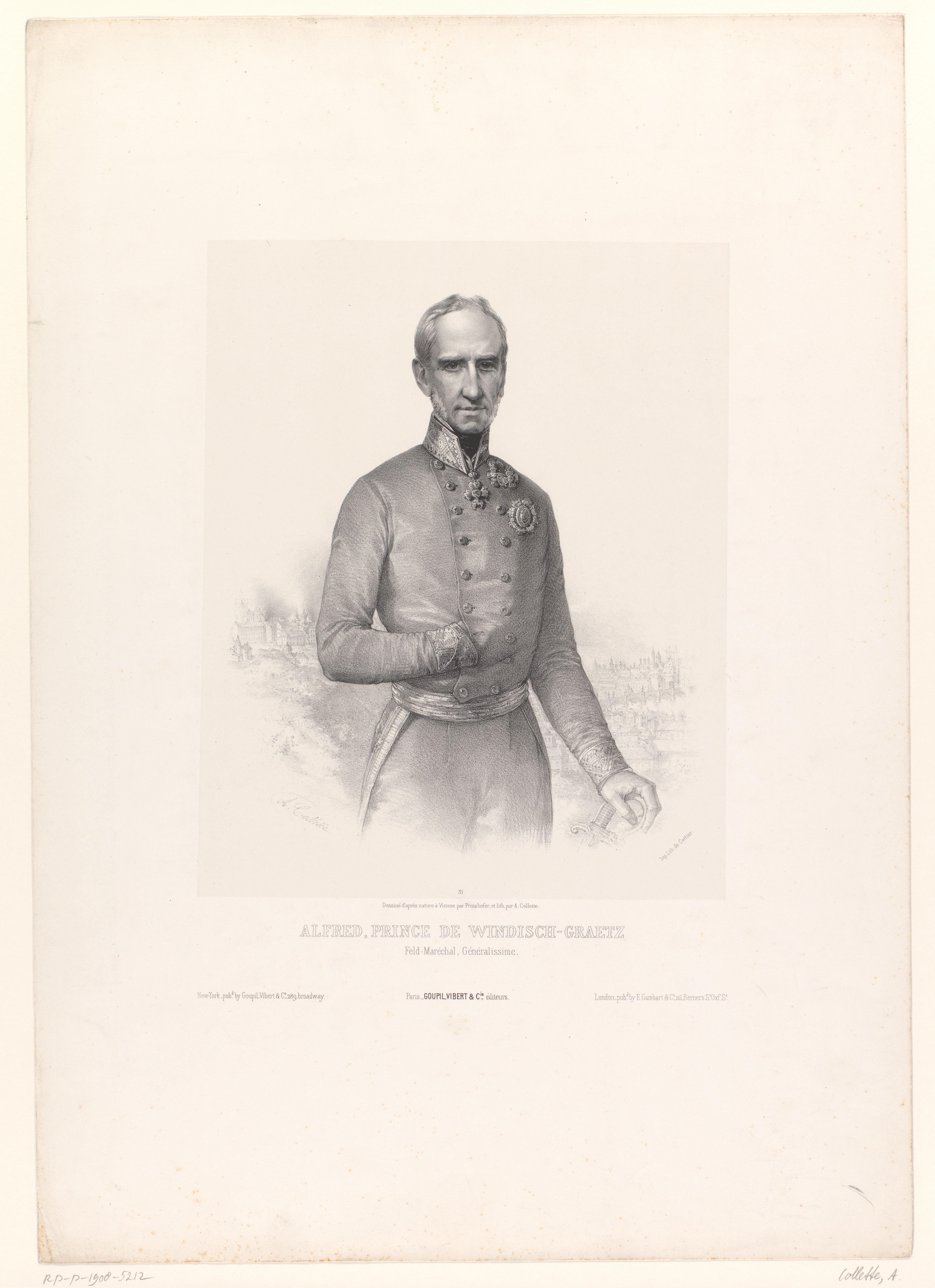 Portret van prins Alfred I zu Windisch-Graetz