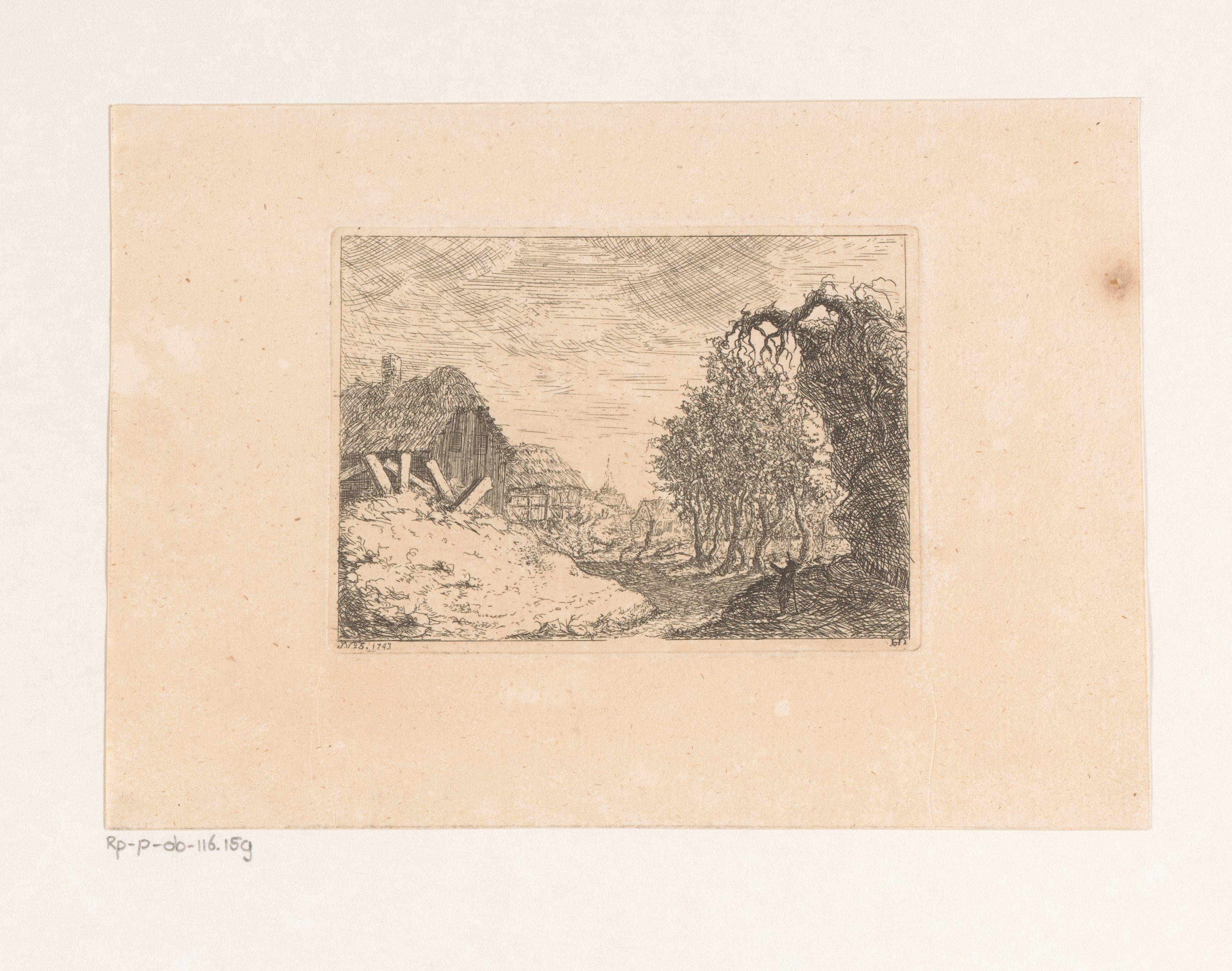 Landschap met boerendorp