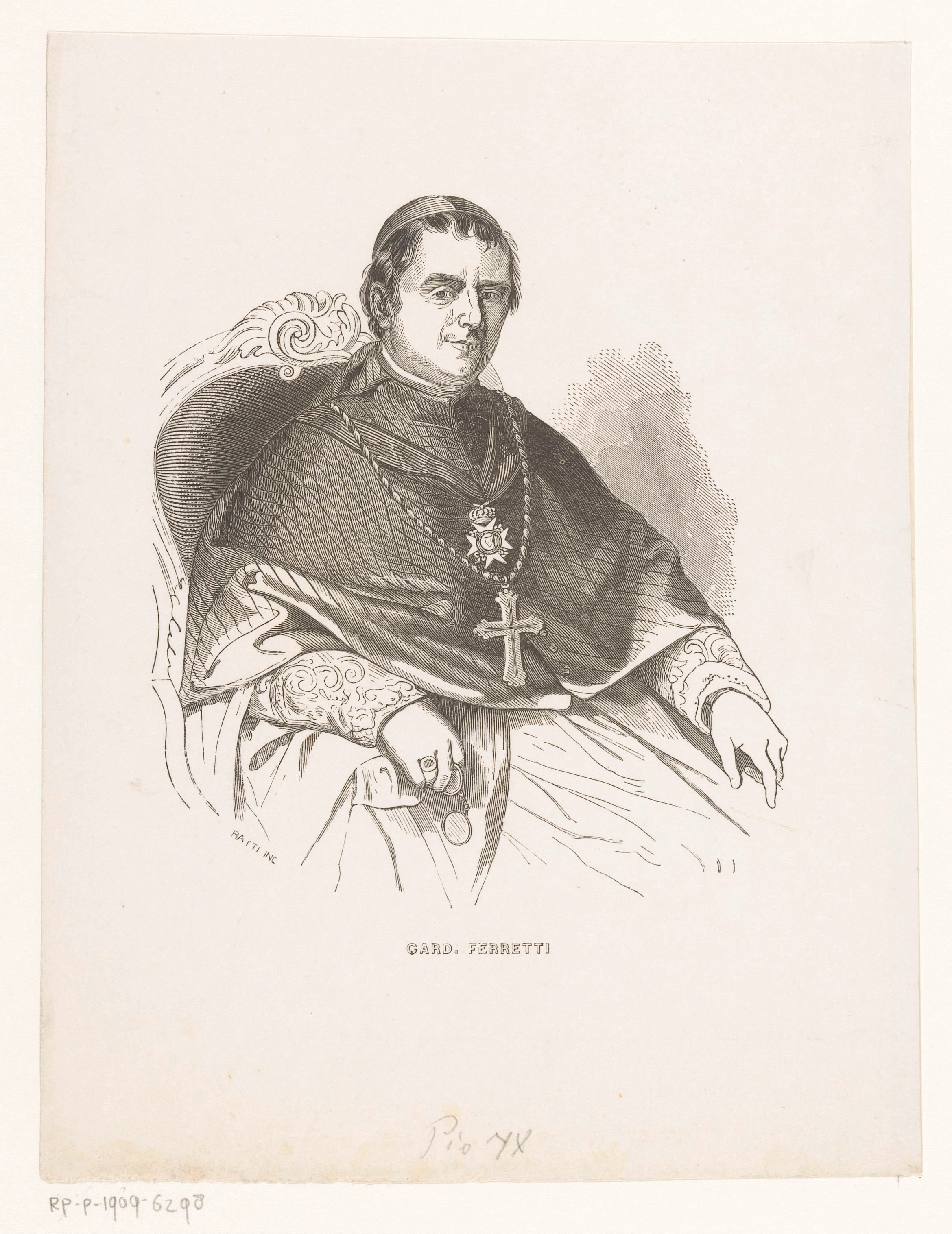 Portret van kardinaal Gabriele Ferretti