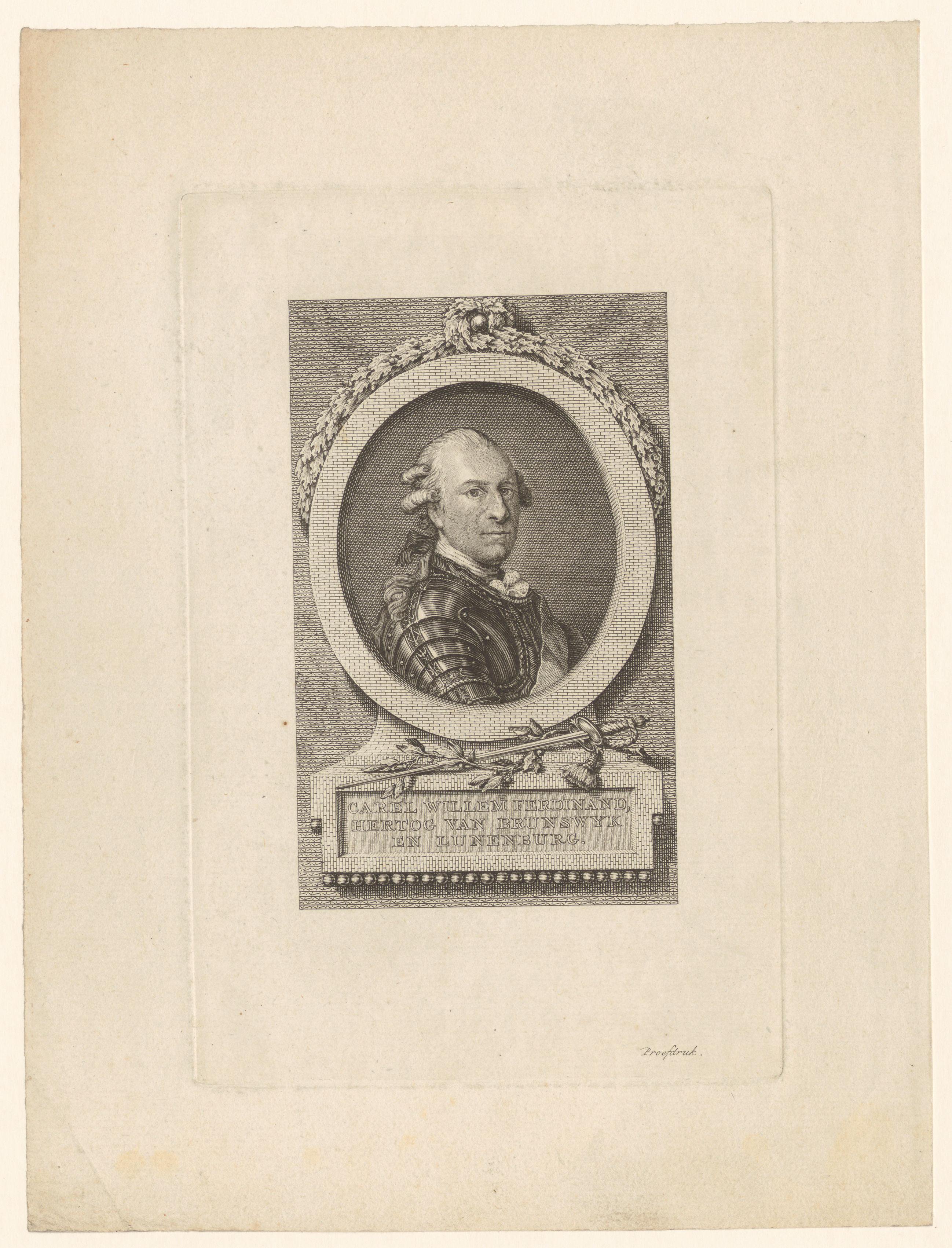 Portret van Karl Wilhelm Ferdinand von Braunschweig-Wolfenbüttel