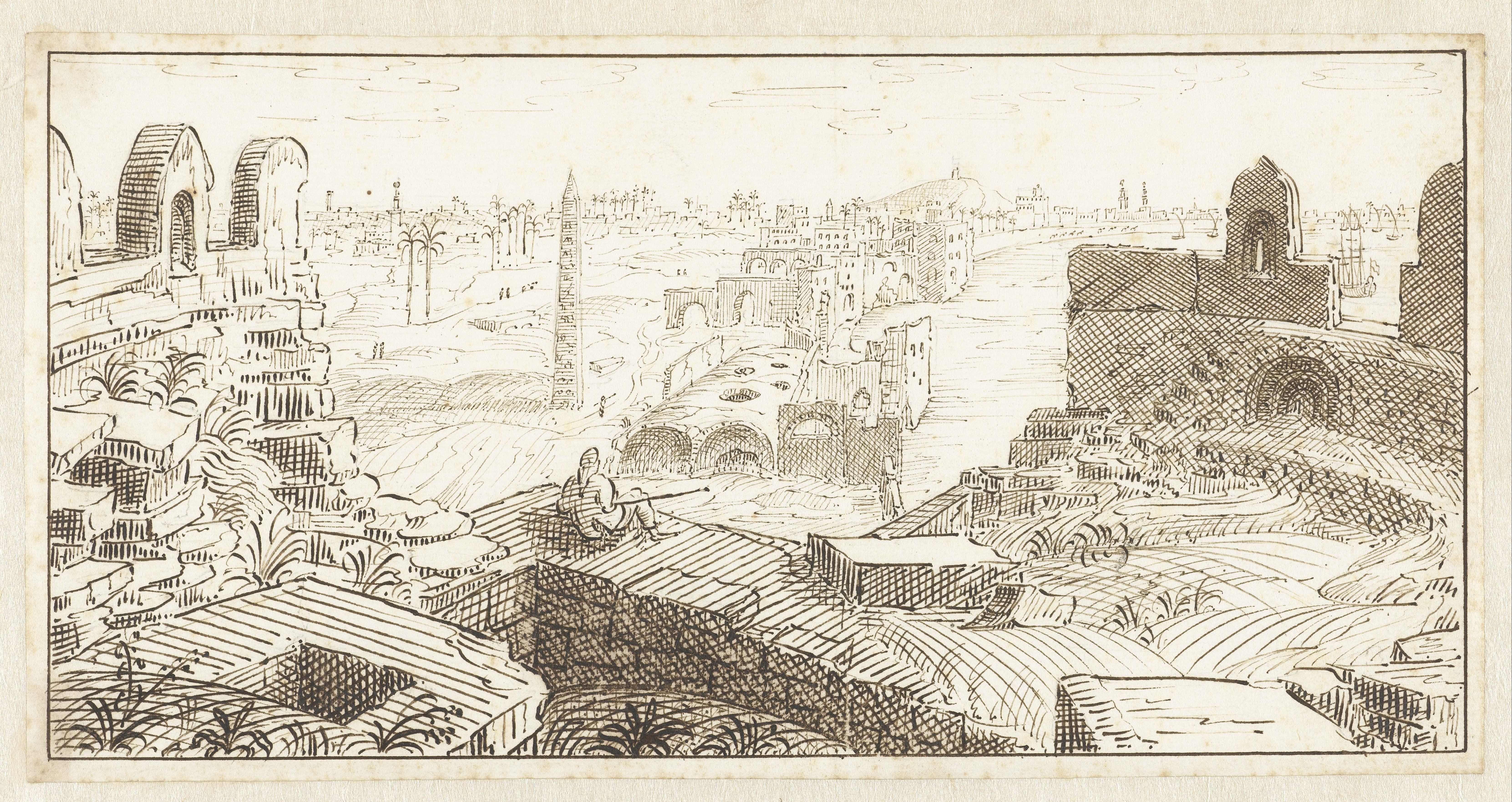 Landschap met ruïnes in Egypte