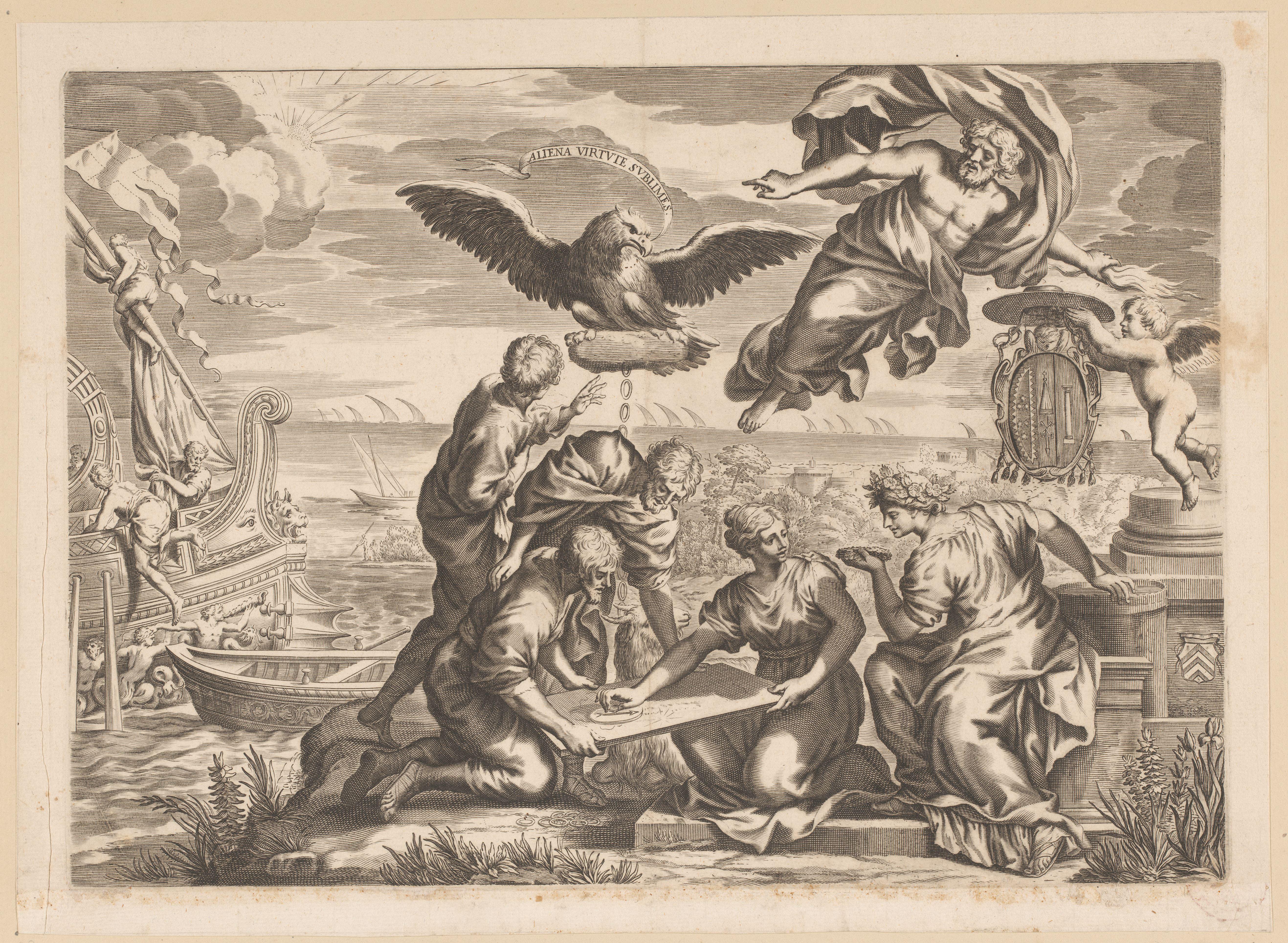 Allegorie op de buitenlandse heerschappij met Geografia en Jupiter