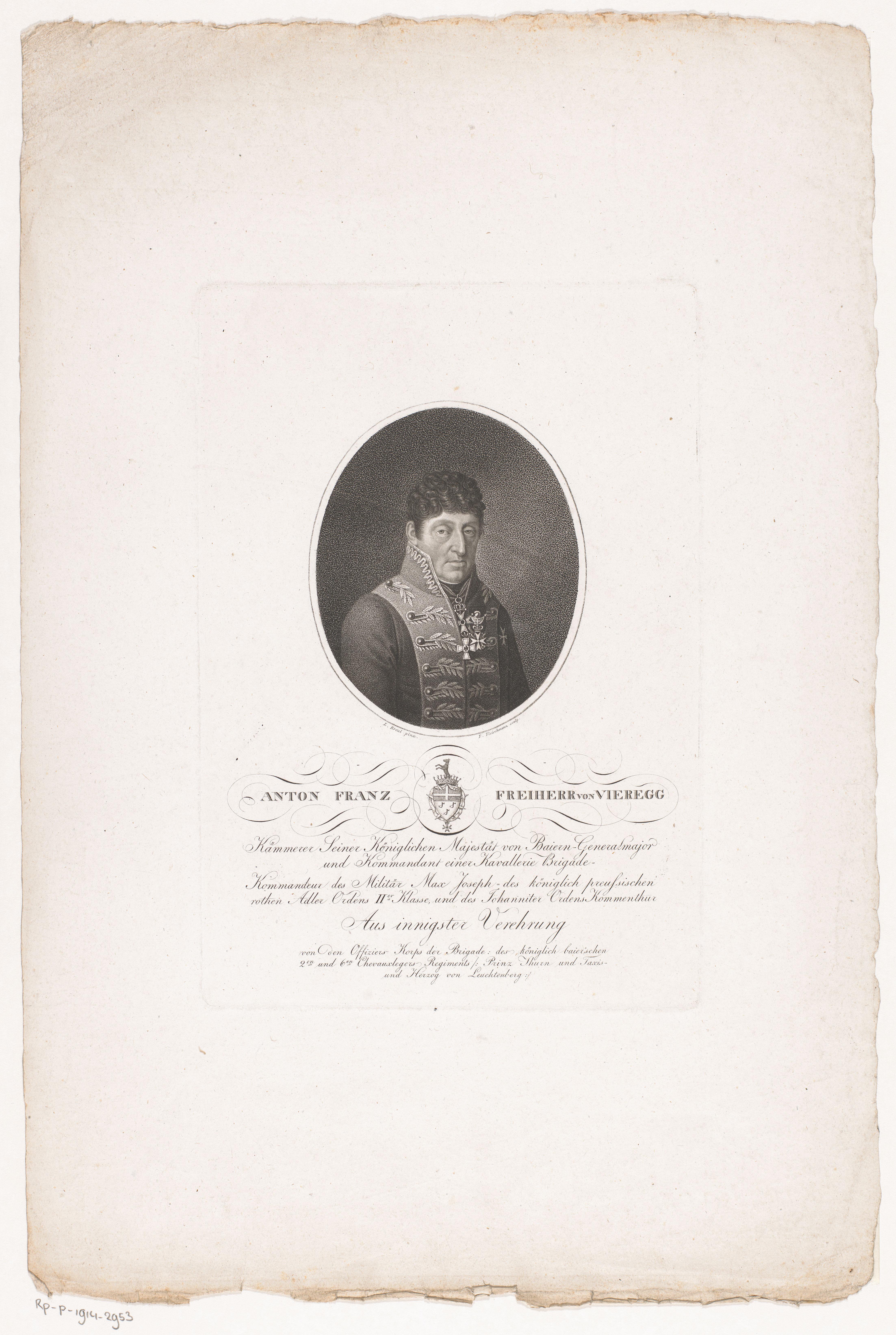 Portret van Anton Franz von Vieregg
