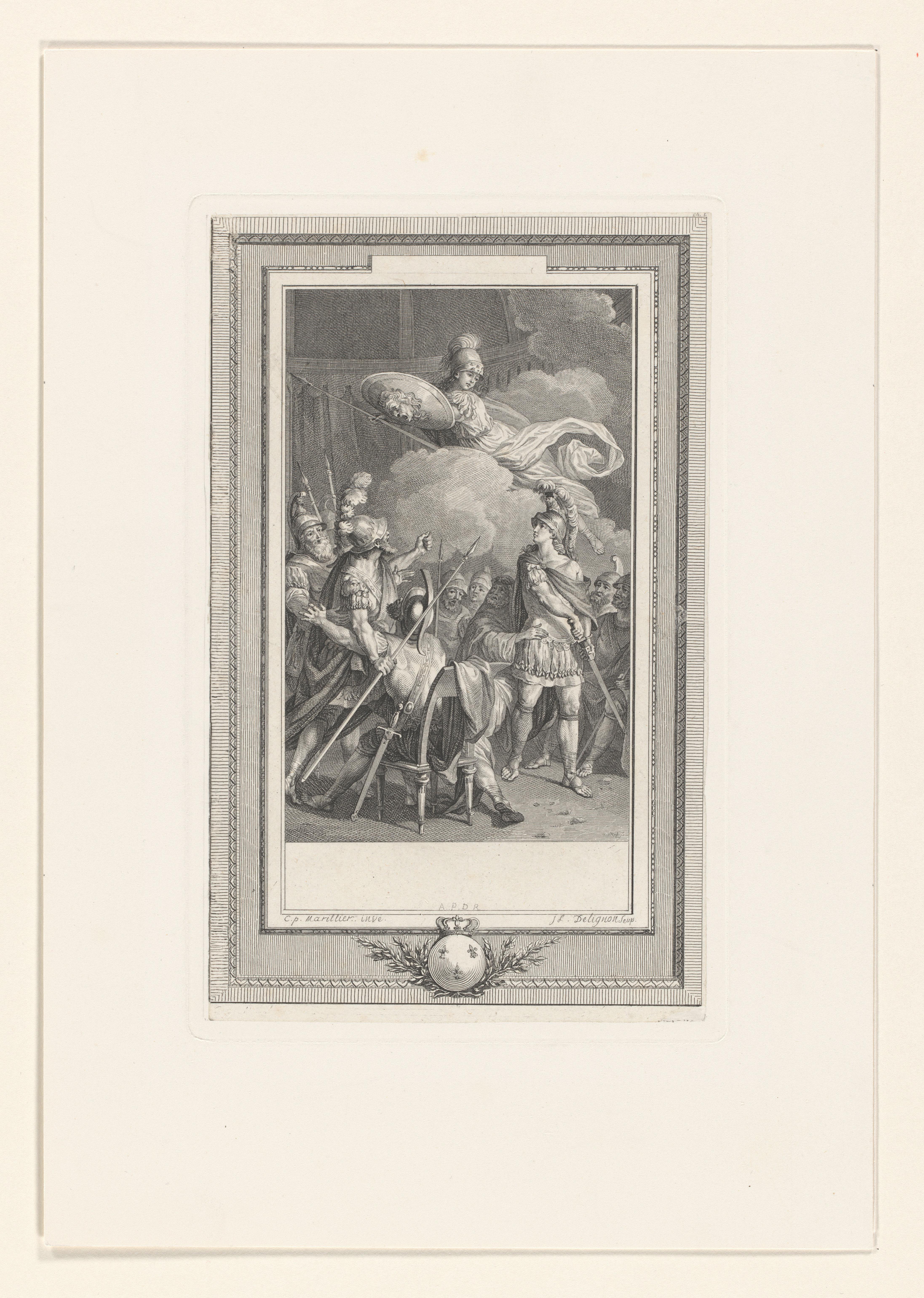 Achilles en Minerva voor het Griekse leger