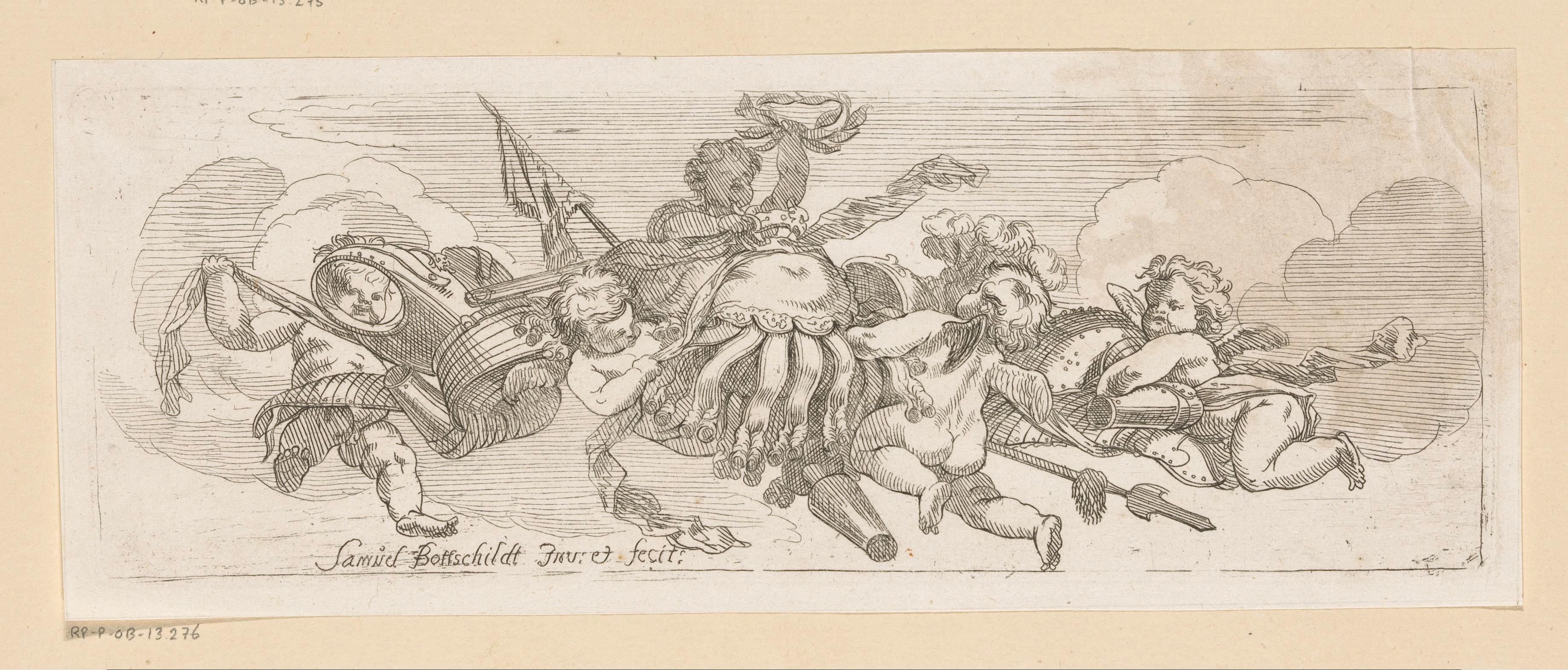 Putti met harnas en wapens