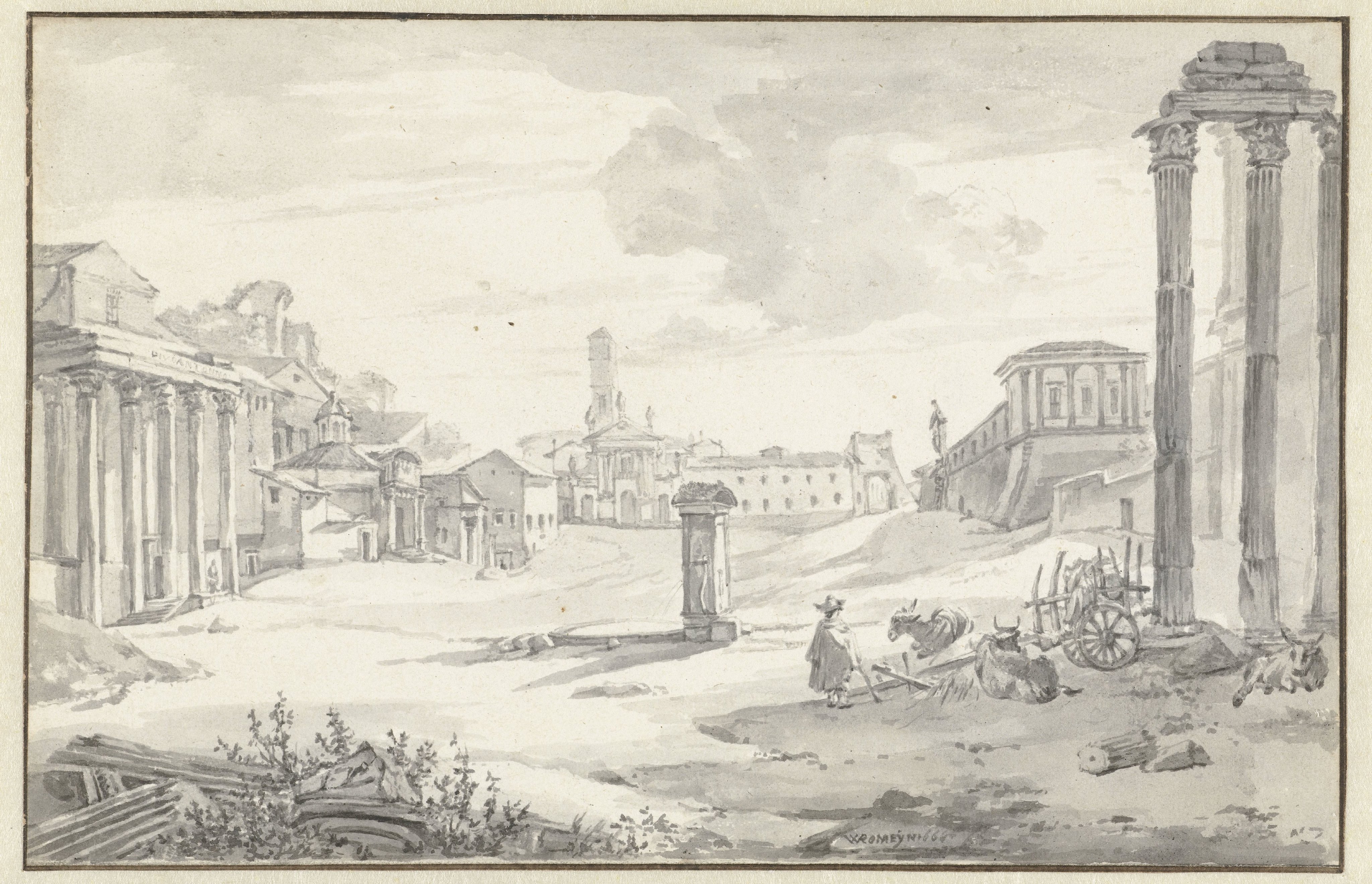 View of the Campo Vaccino in Rome