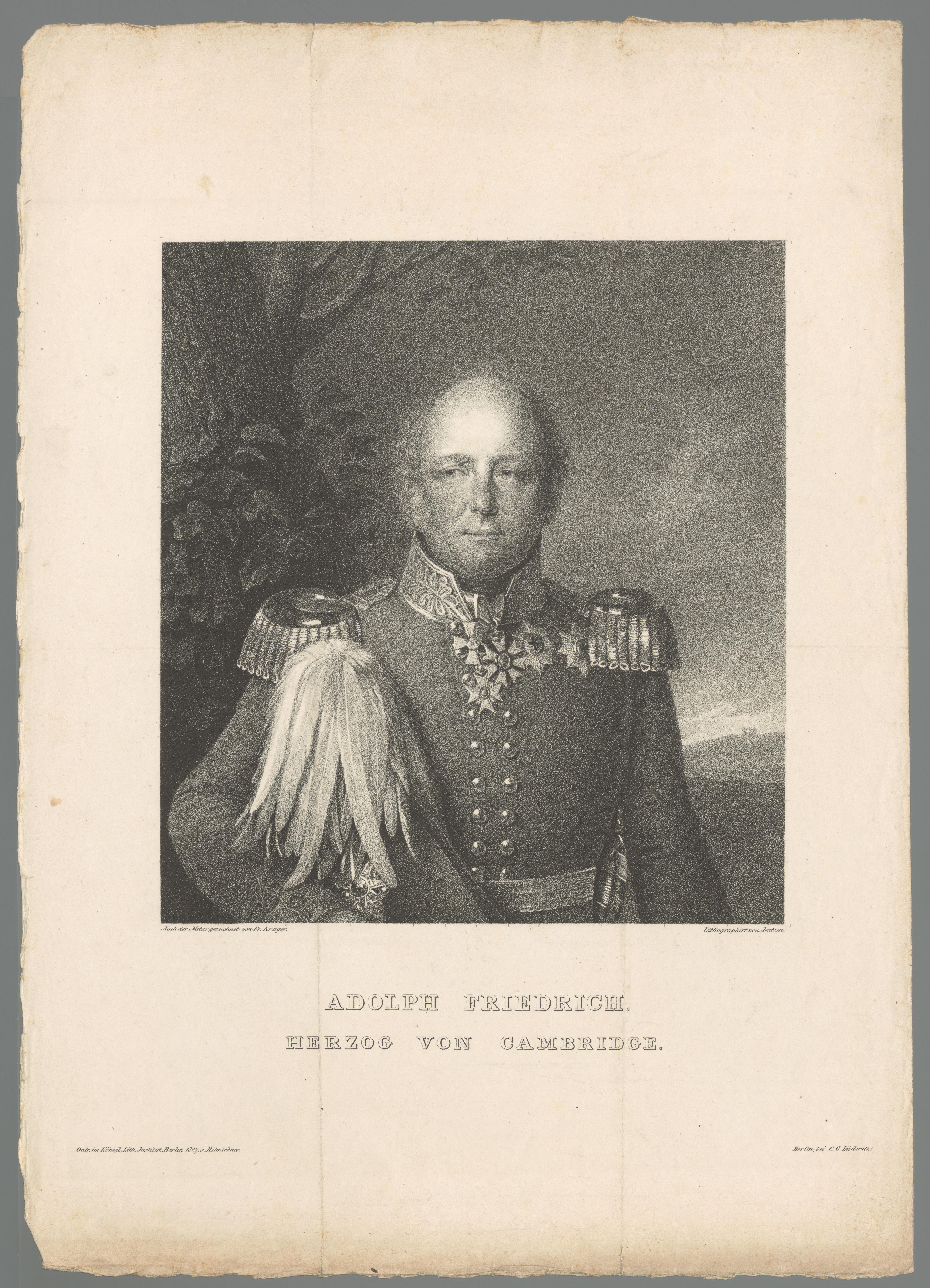Portret van Adolf Frederik hertog van Cambridge