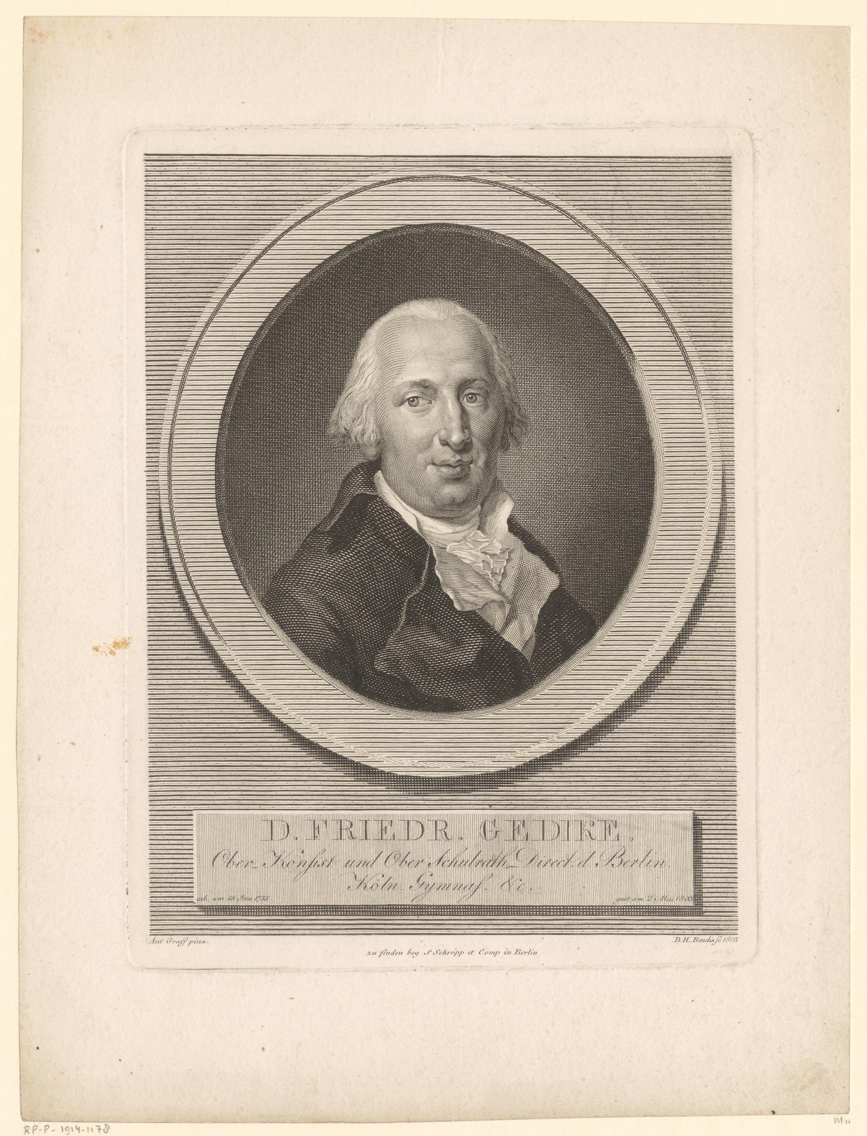 Portret van Friedrich Gedike