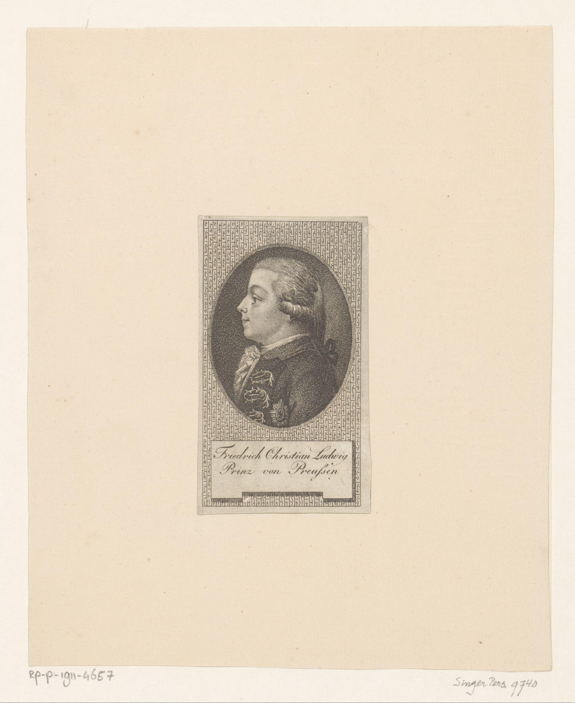 Portret van Ludwig Ferdinand van Pruisen