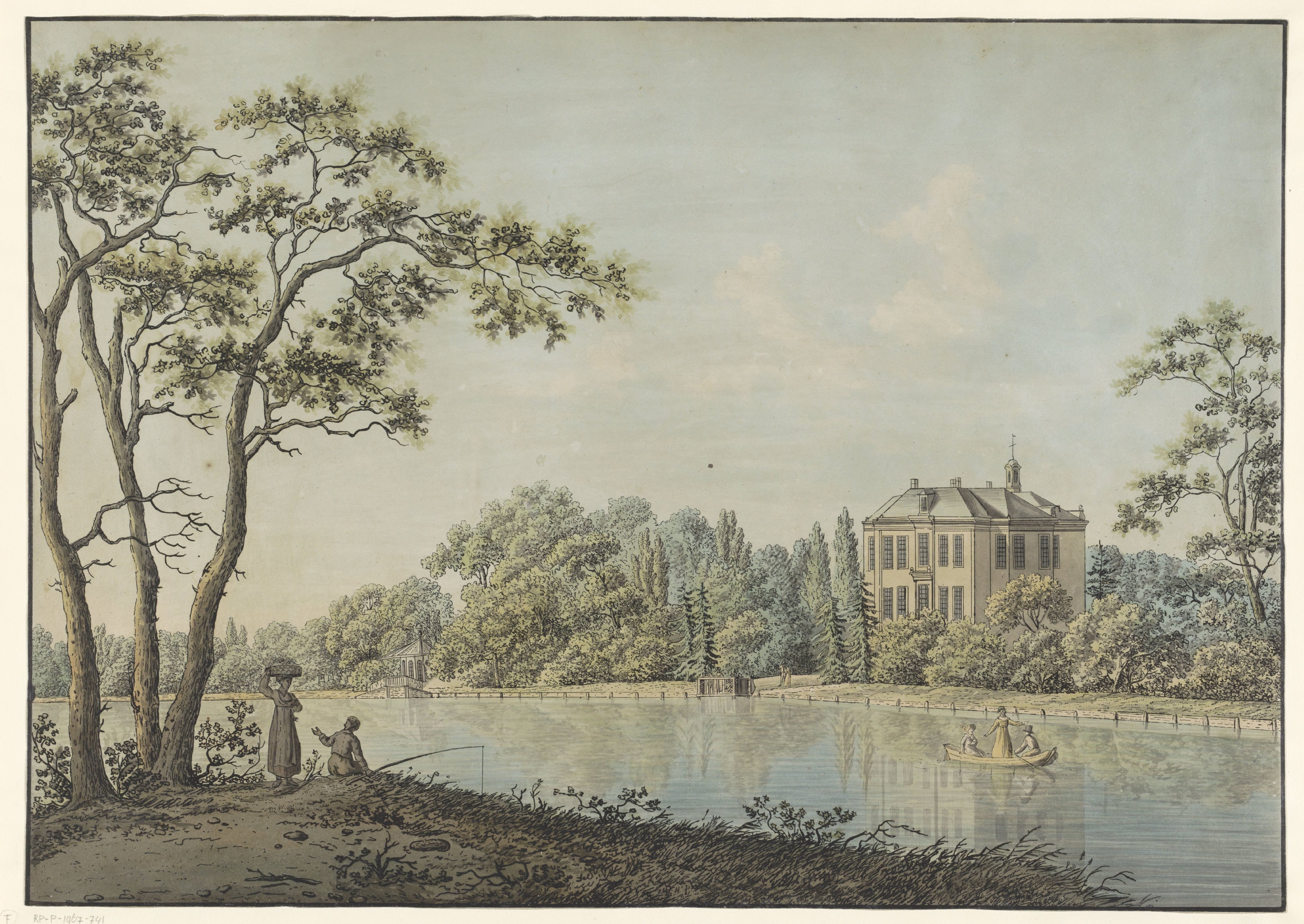 Gezicht op huis Over Holland met theekoepel aan de Vecht te Nieuwersluis