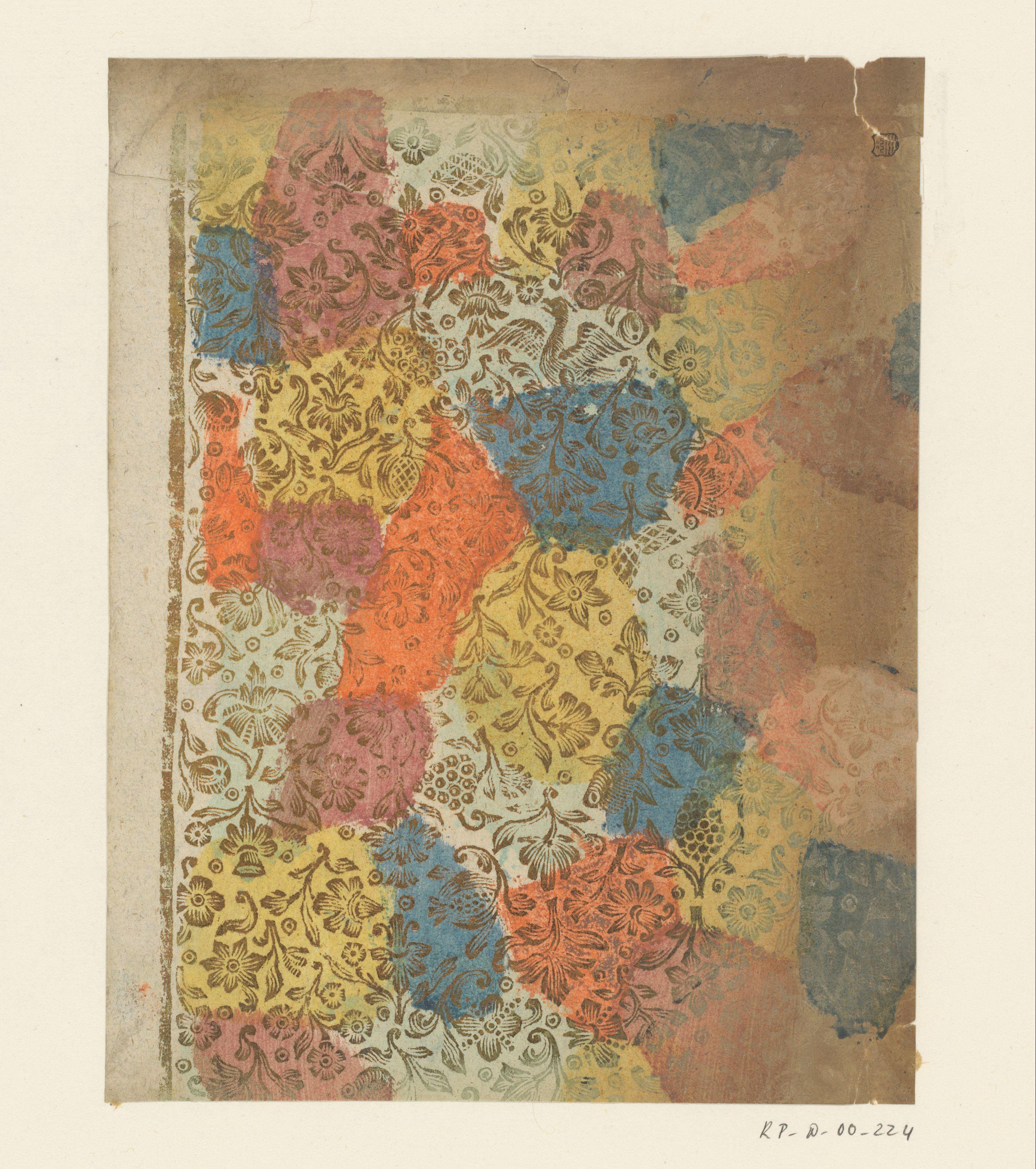 Blad met bloemen met vruchten