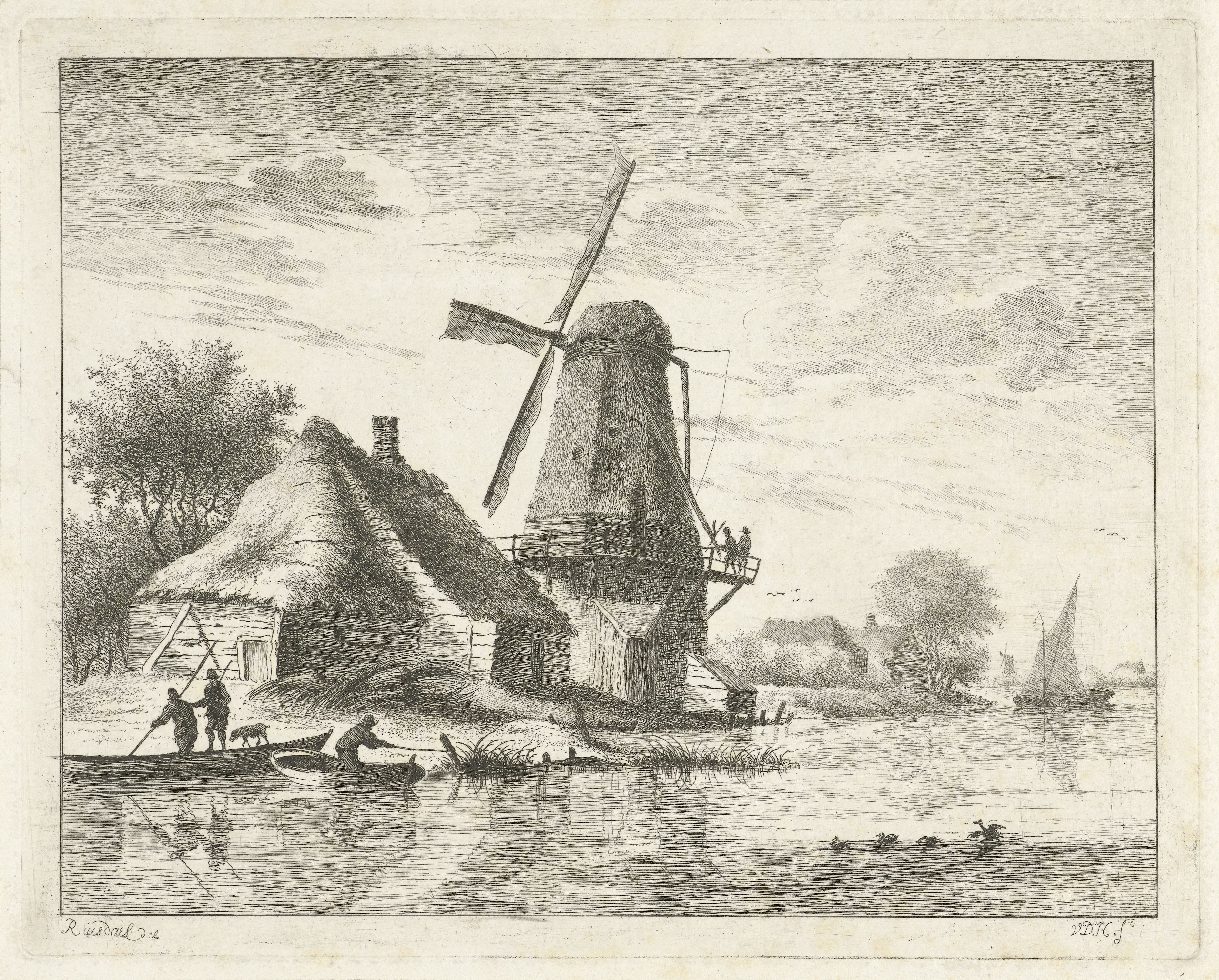 Molen langs een rivier