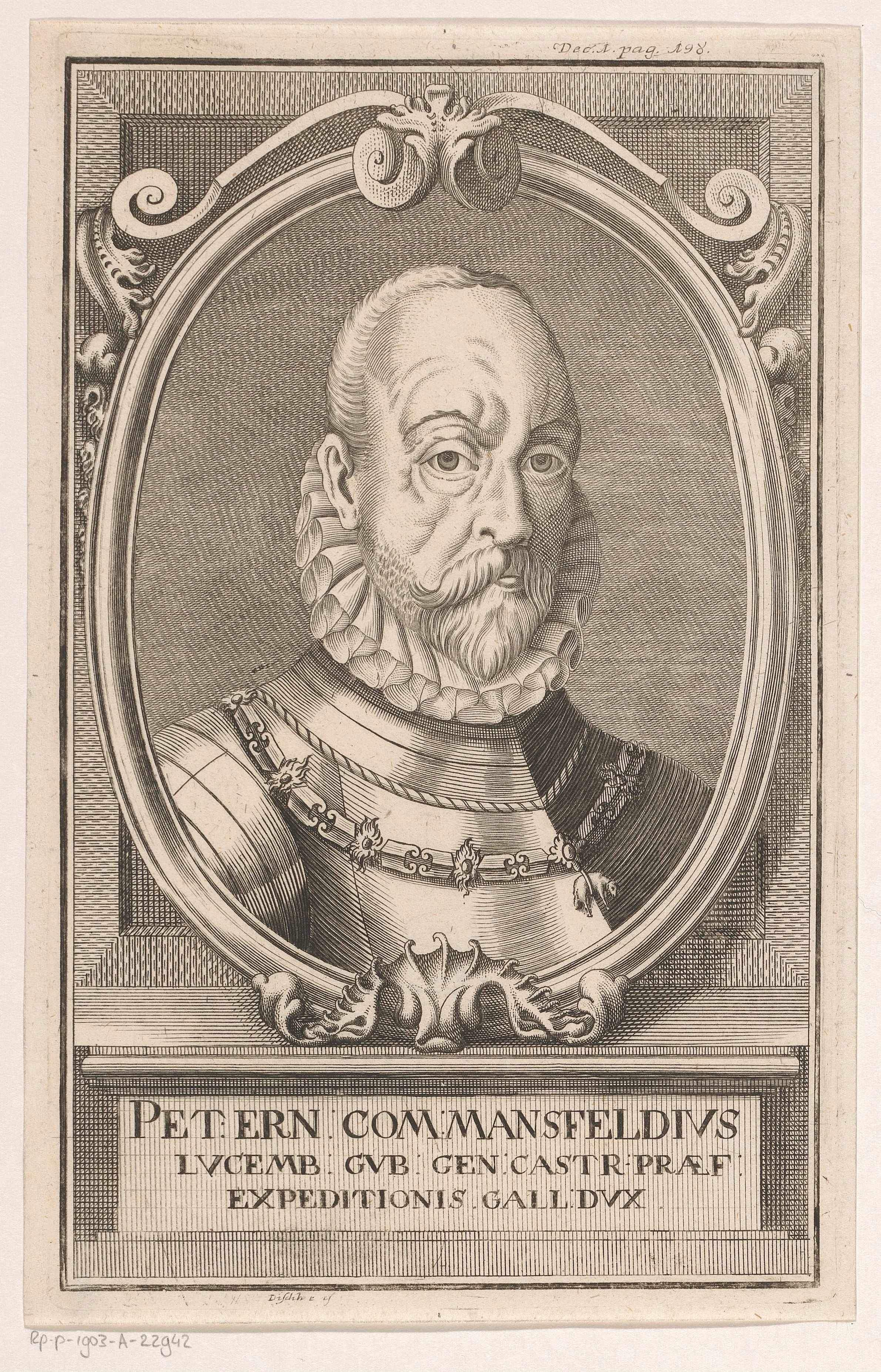 Portret van Peter Ernst graaf van Mansfeld
