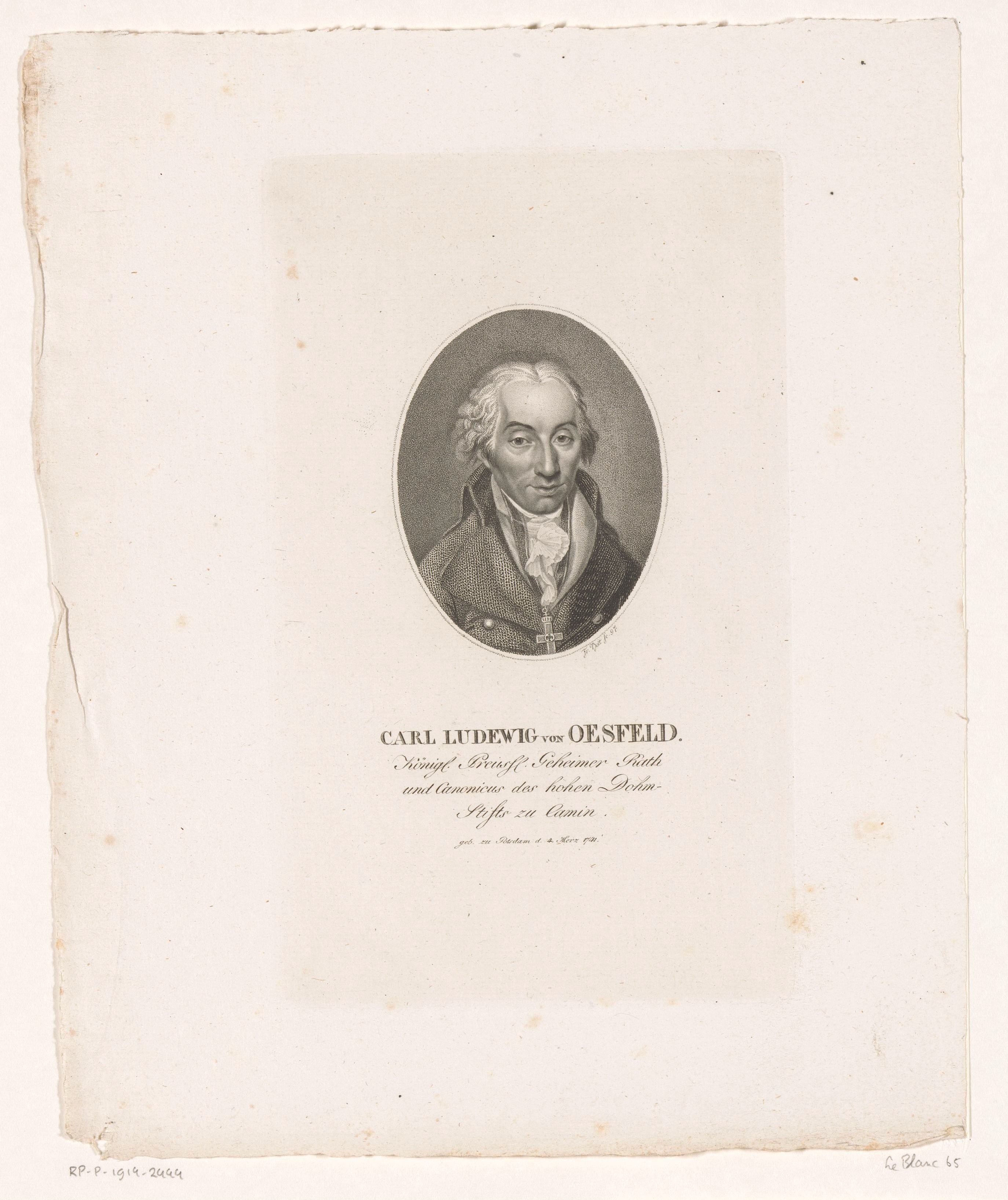 Portret van Carl Ludwig von Oesfeld