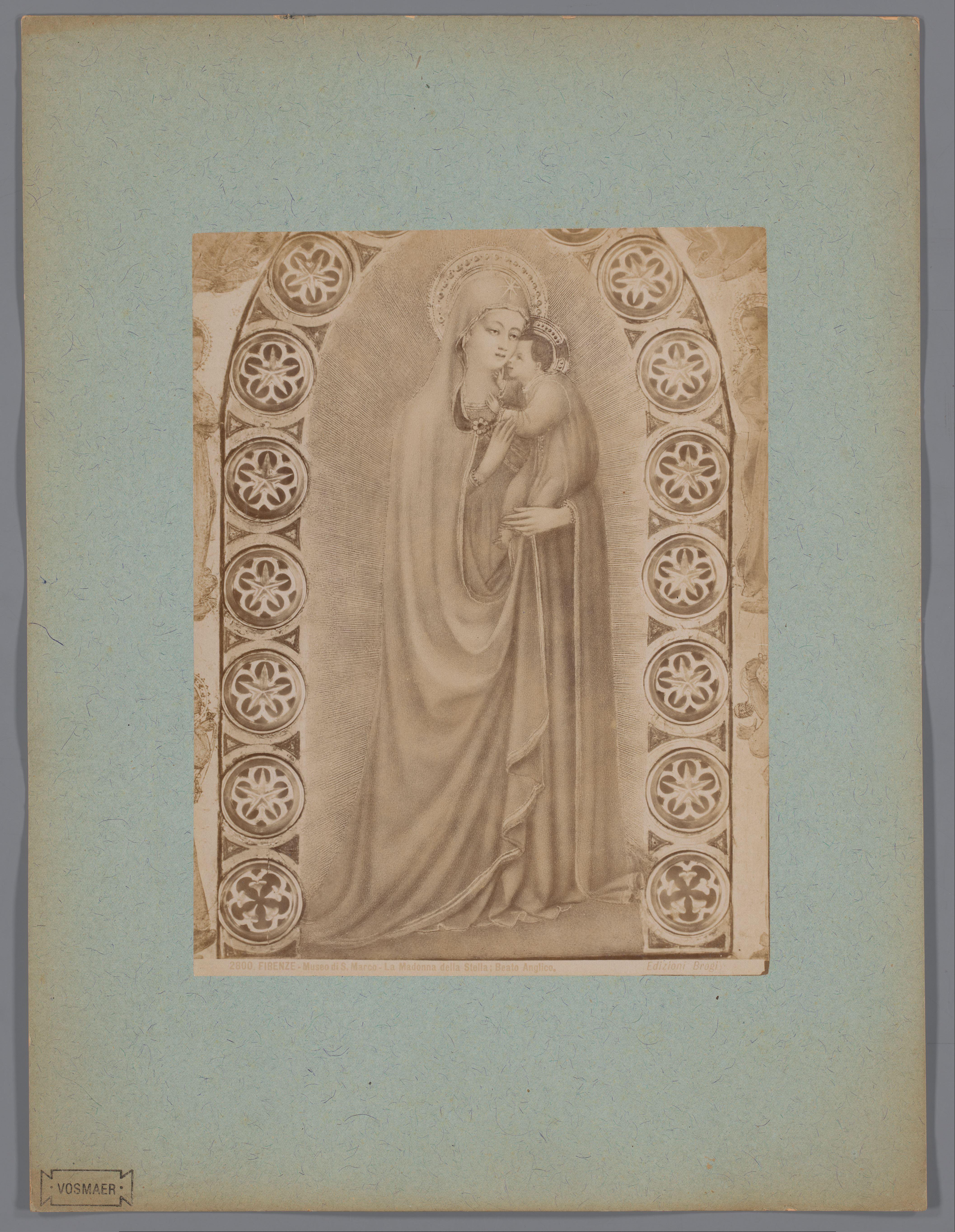 Fotoreproductie van het schilderij Madonna della Stella naar Fra Angelico