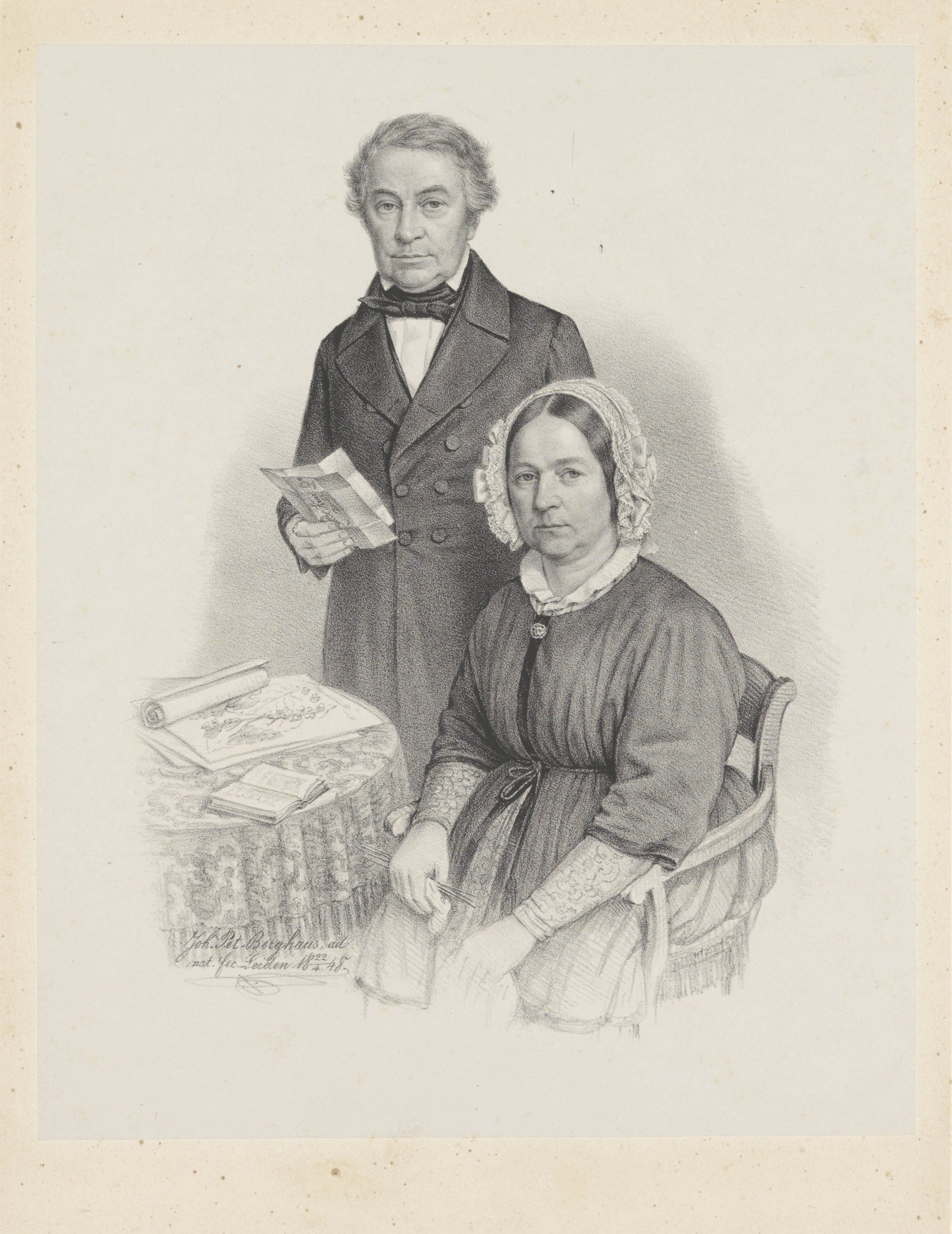 Dubbelportret van de uitgever Heinrich Arnz en zijn vrouw