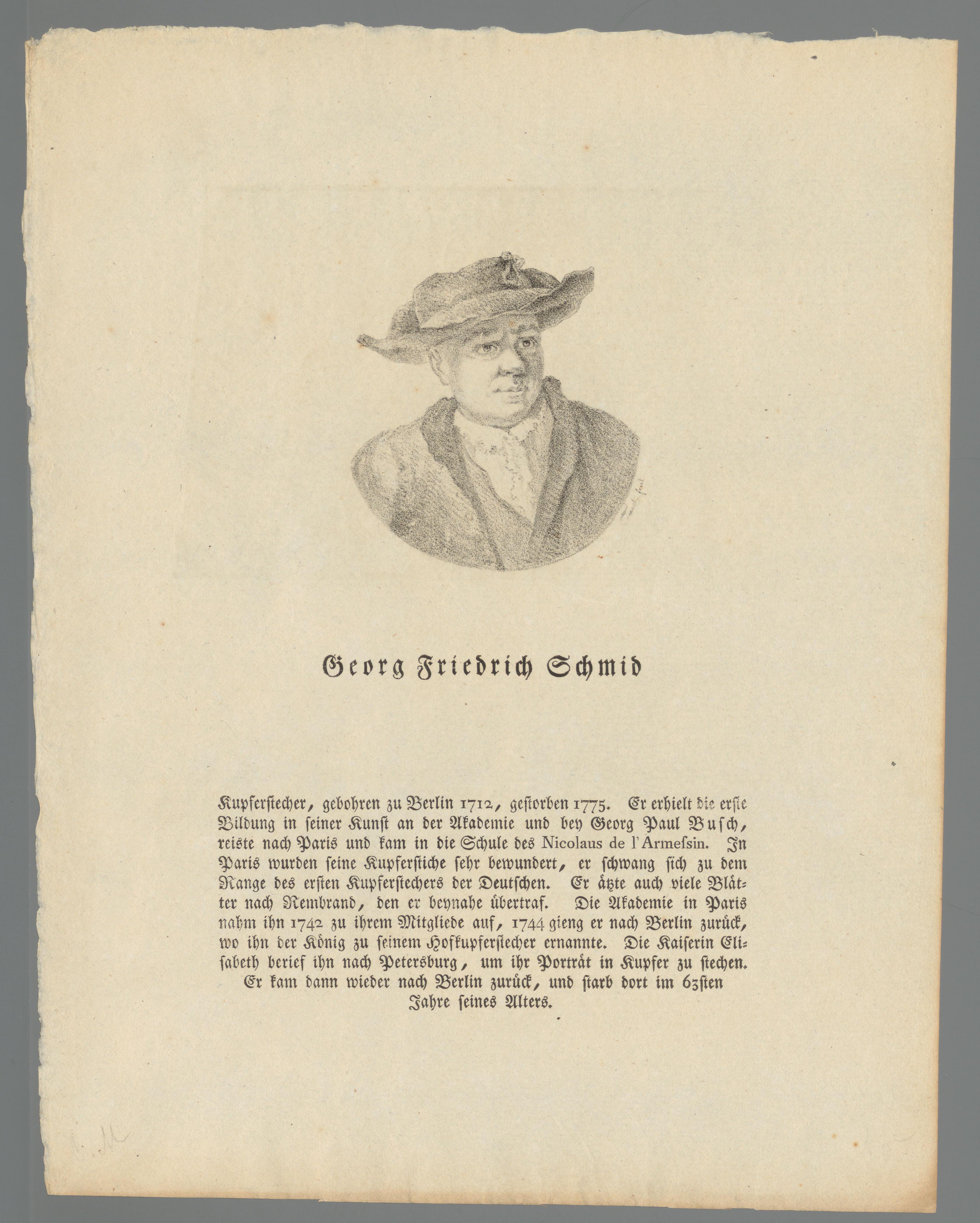 Portret van Georg Friedrich Schmidt