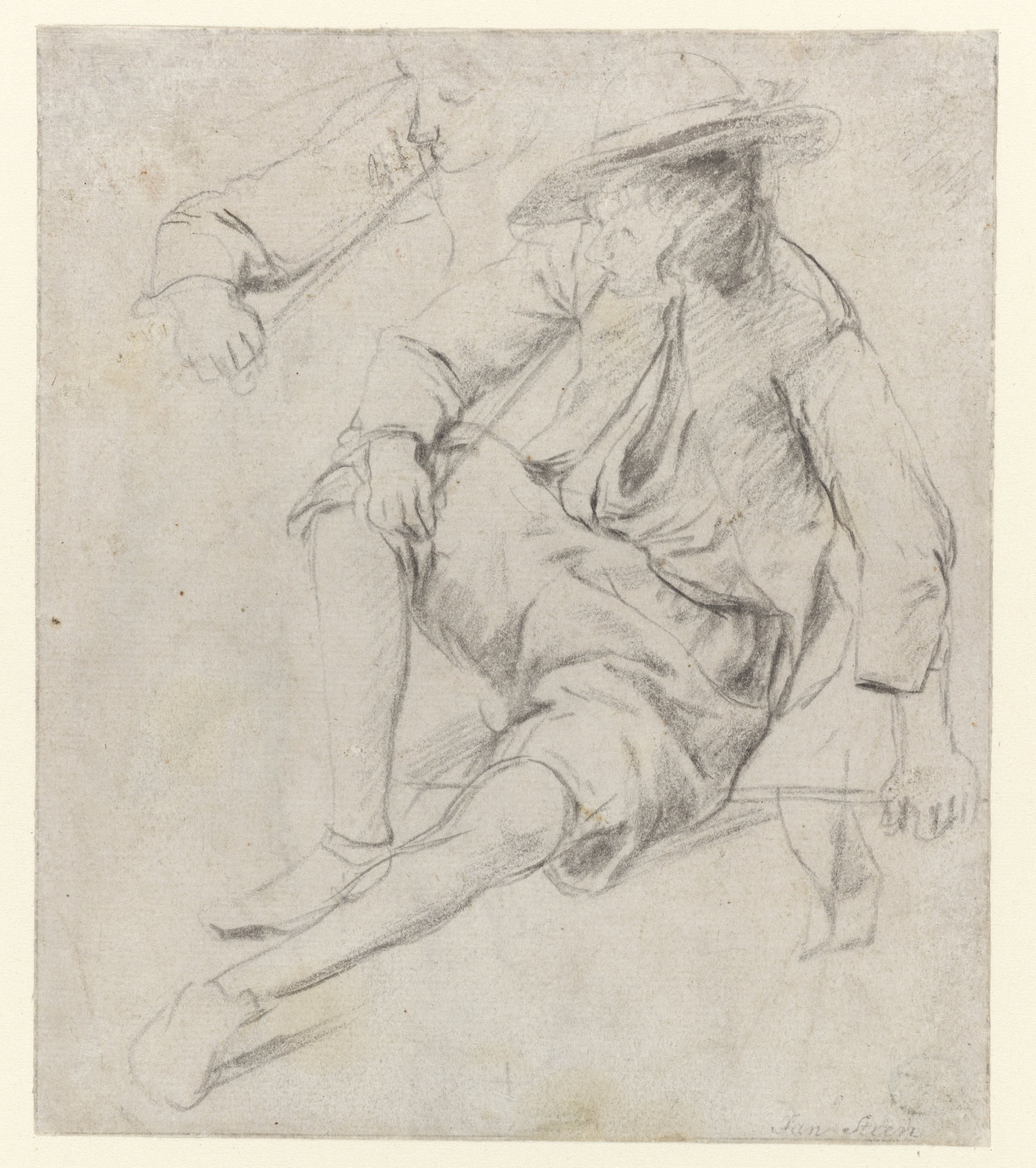 Study of a Seated Man Smoking a Pipe